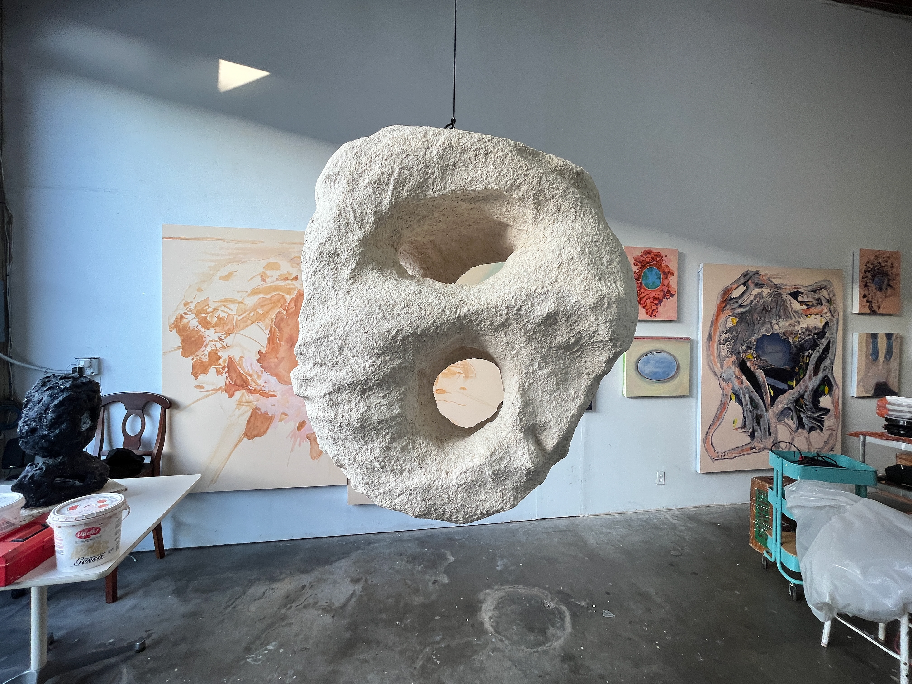 Time Ghost (36" x 36" x 48" ink on paper, 2024)