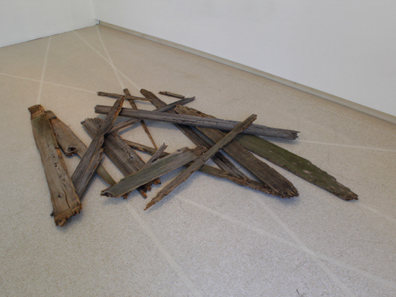 Empire (Installation, found wood, tape)