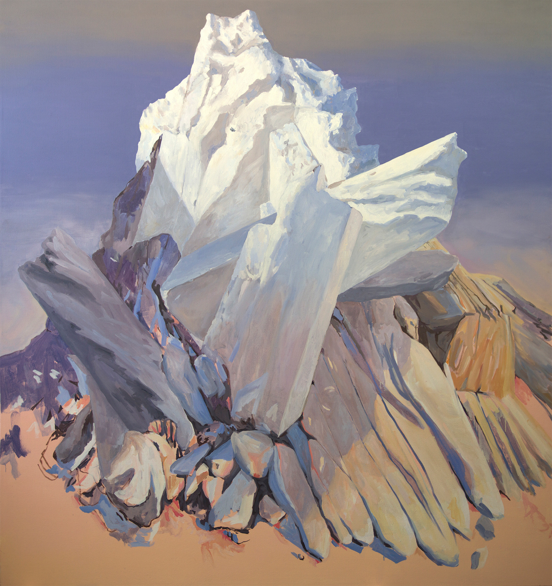 The Mountain (Oil and acrylic on canvas, 72" x 74" 2016)