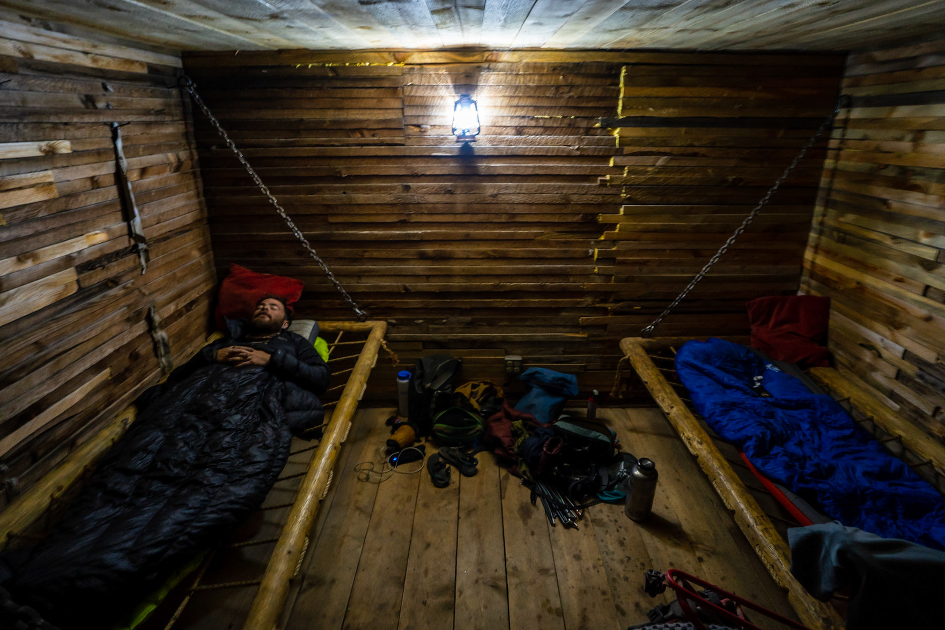 Sleeping in a jail cell, for safety ;)