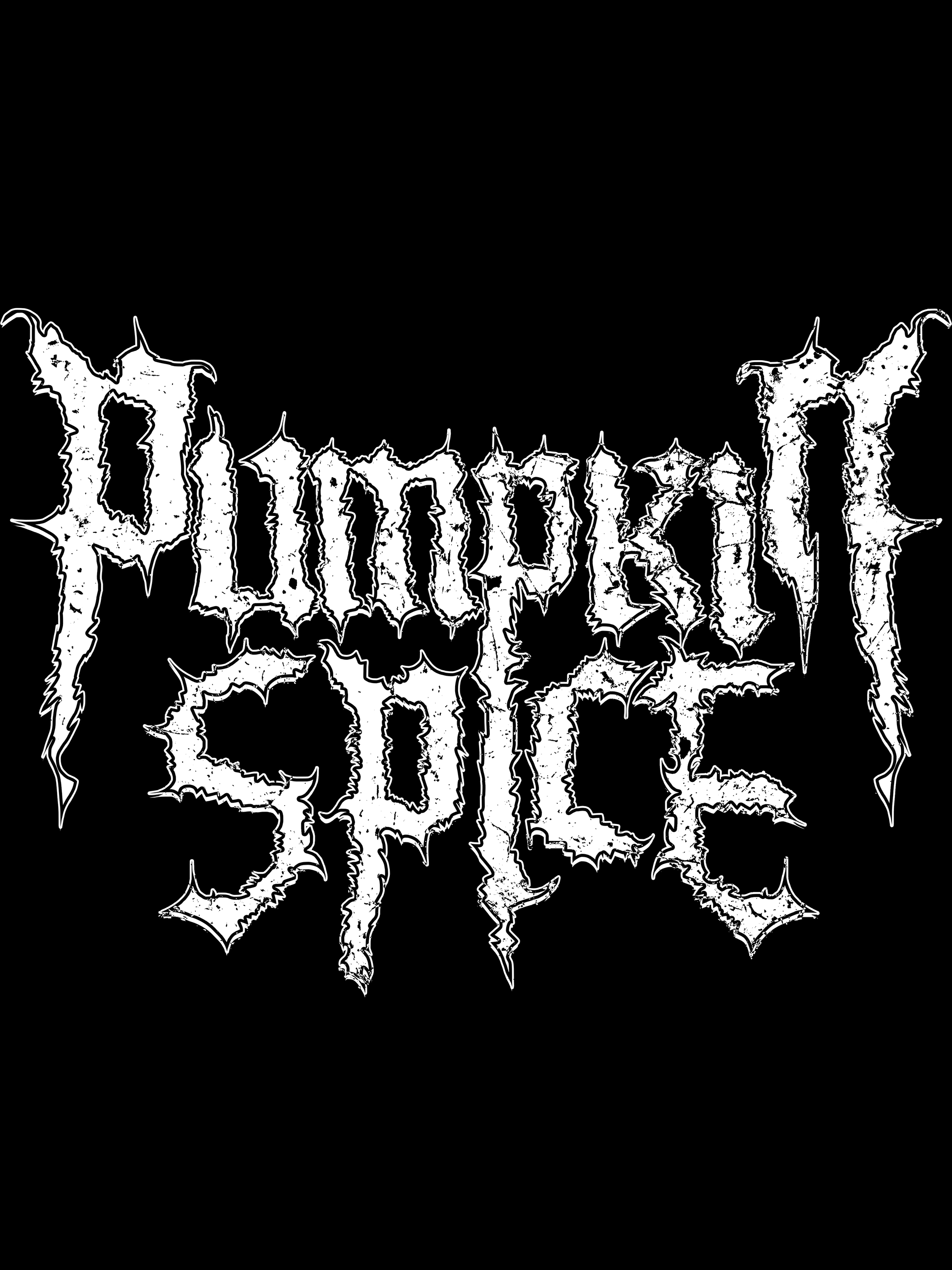 Pumpkin Spice Grunge White on Black