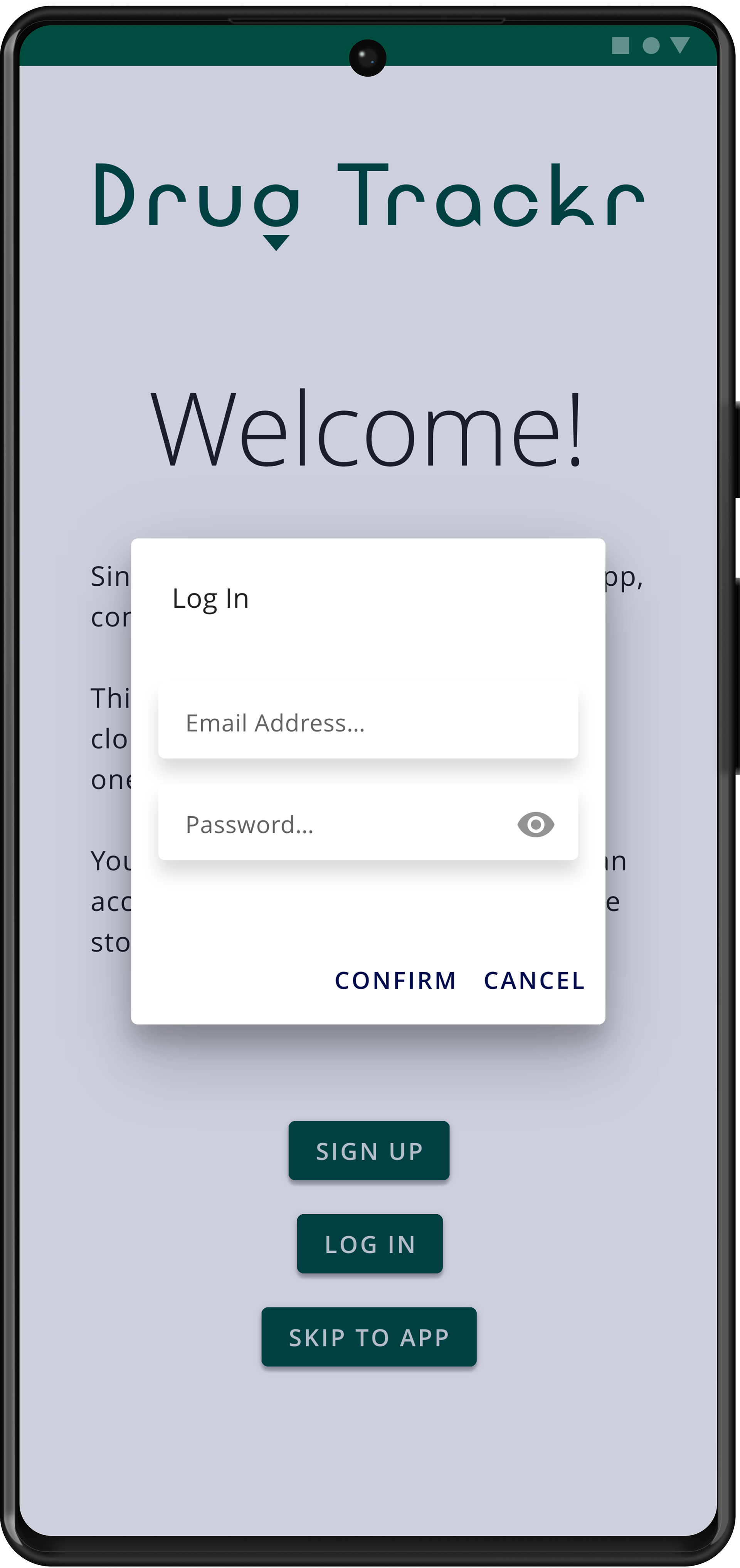 Log In Empty