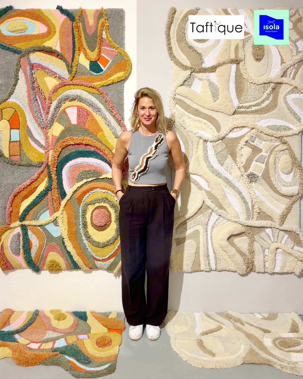 In front of my Wave artworks at Isola Design Gallery