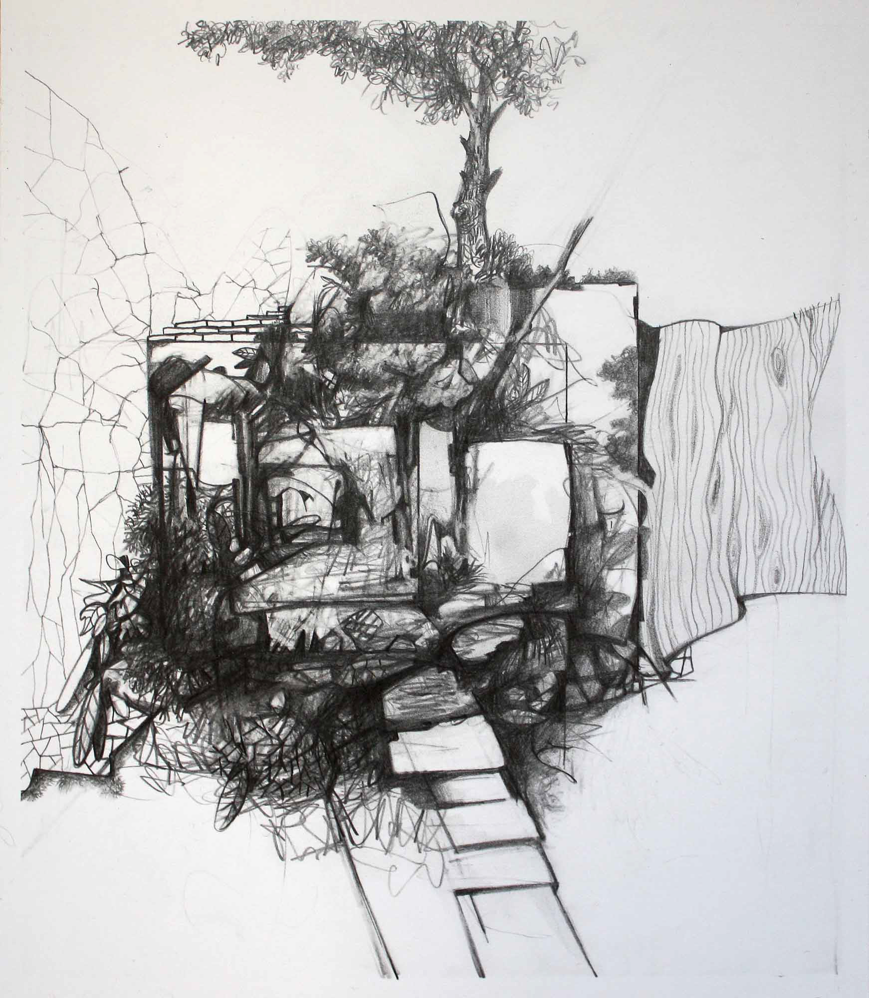 Footpath graphite pencil on Bristol paper 8 x 7 inches 2014