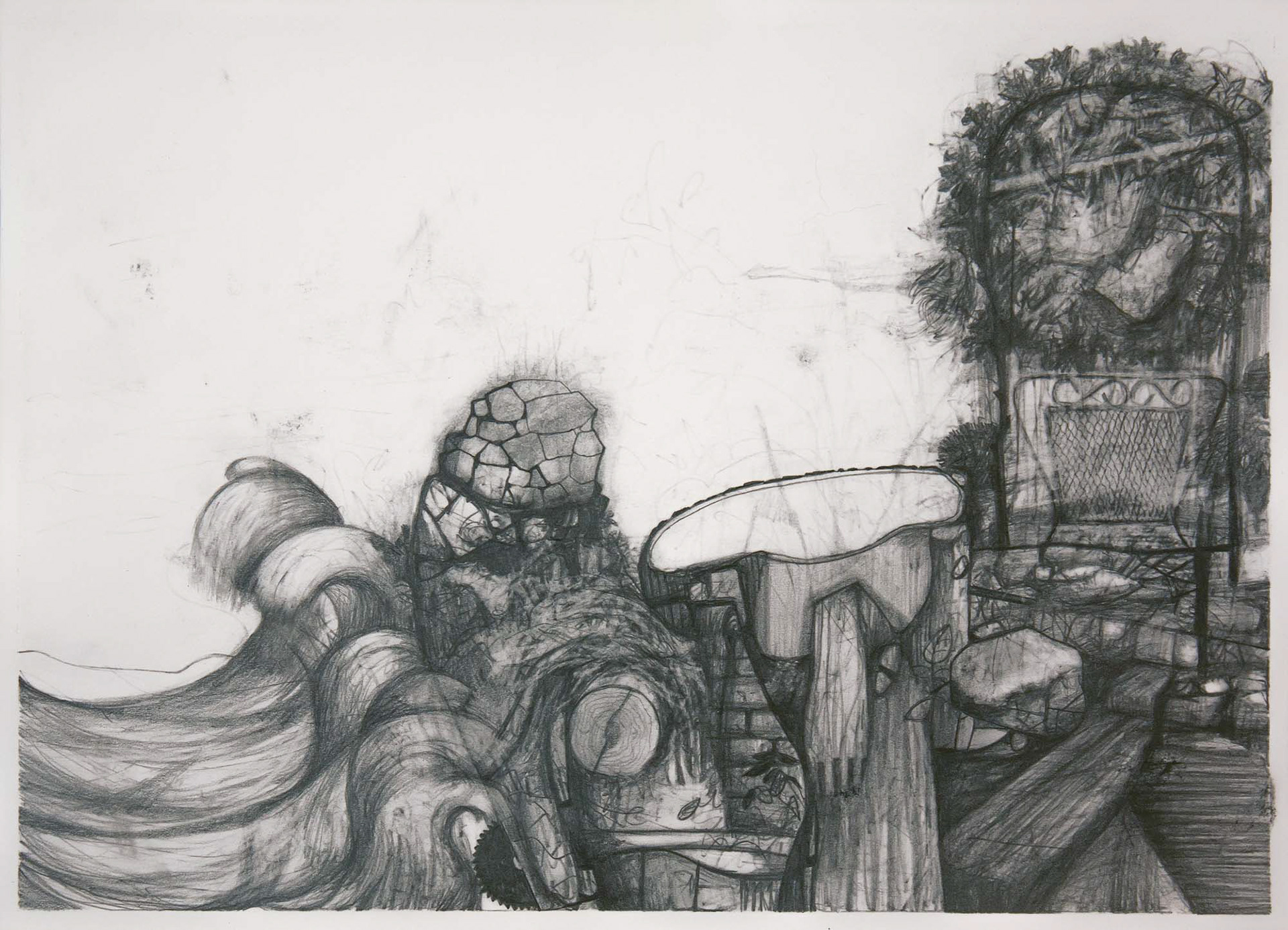 Levee graphite pencil on Bristol paper 7 5/8 x 10 1/2 inches 2015