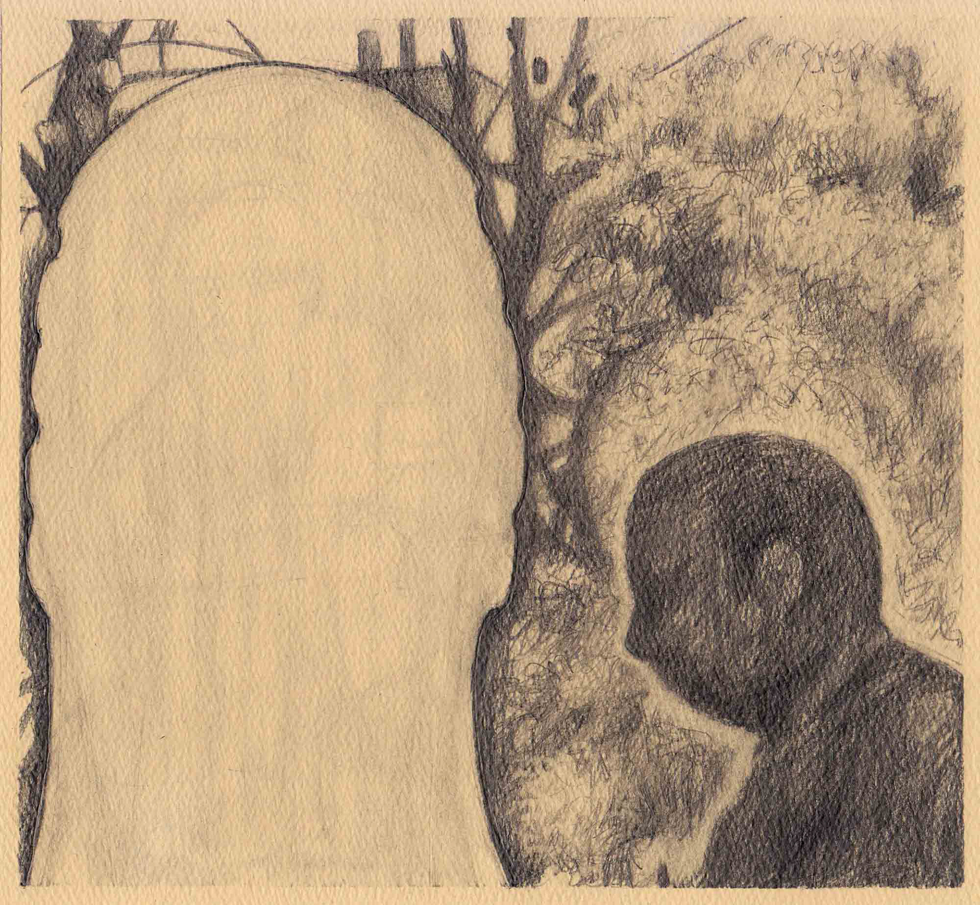 Self Scrutiny graphite pencil on paper 6 x 6 1/2 inches 2012