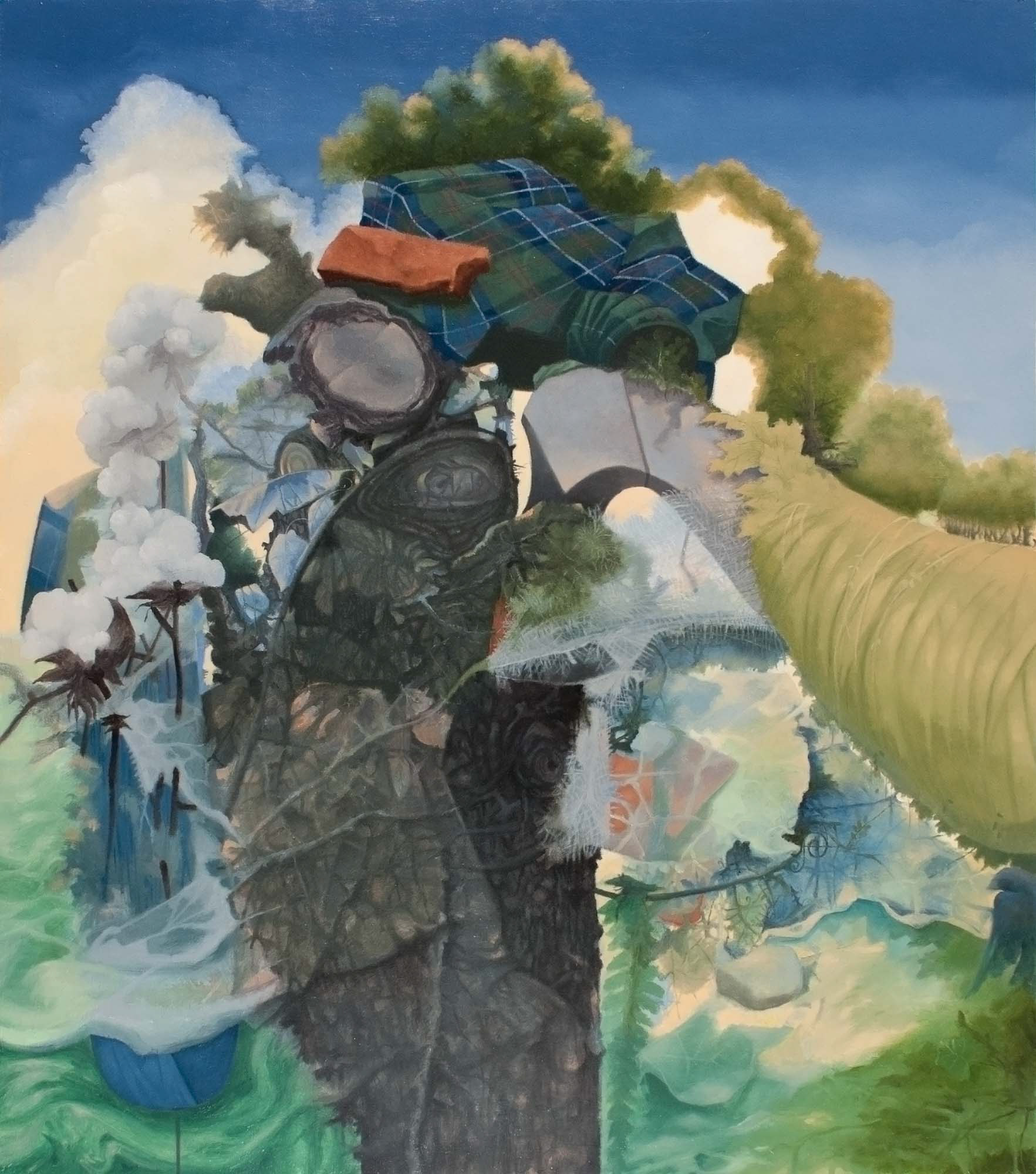 Monochord oil and acrylic on paper board over canvas 34 1/8 x 30 inches 2016