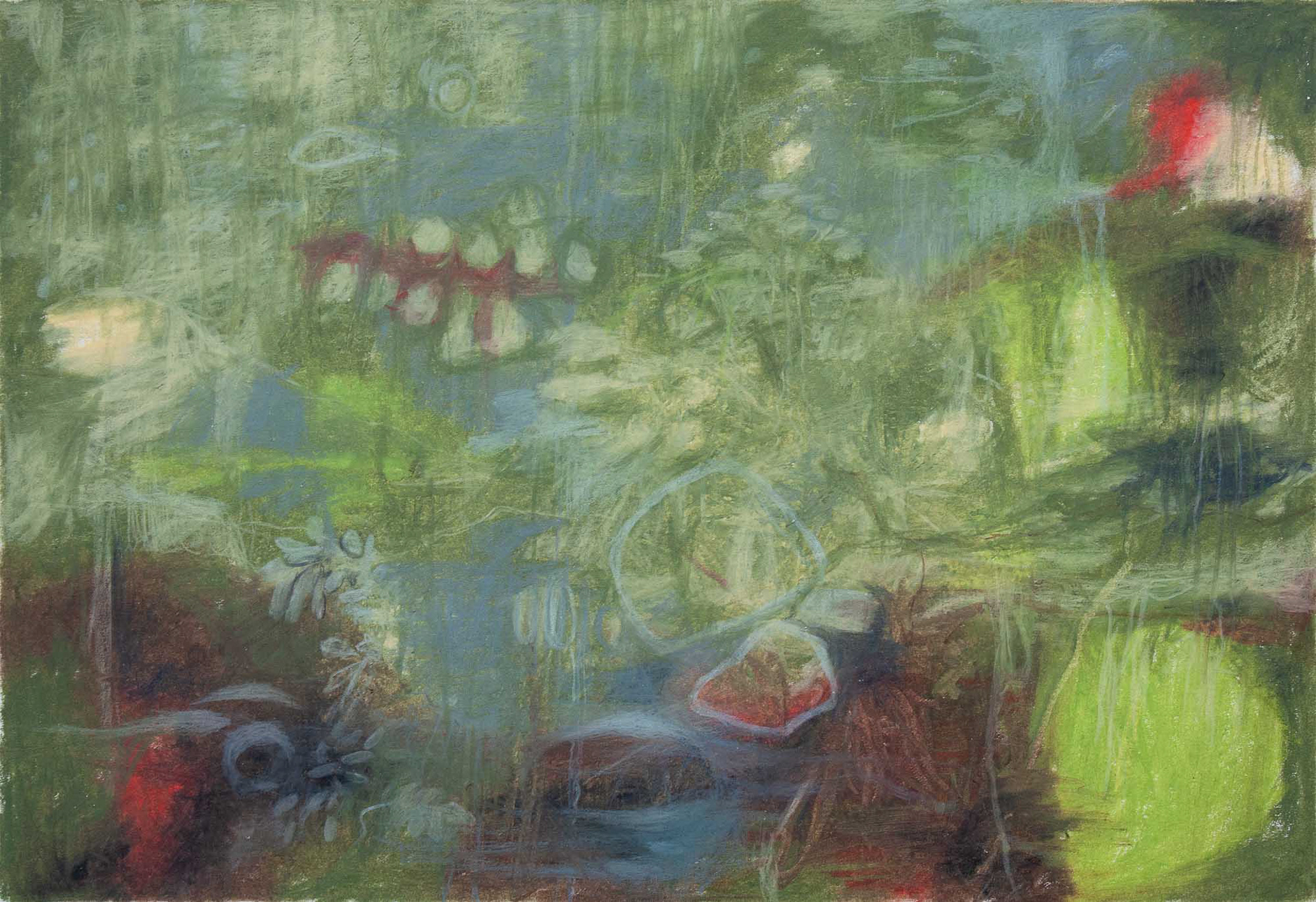 Terrarium 11302022, wax pastel on Bristol paper, 7 x 10 inches, 2022