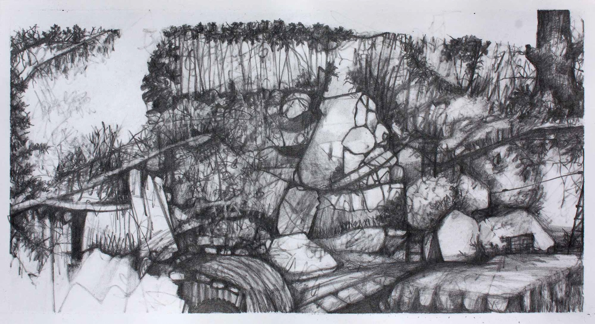 Canyon graphite pencil on Bristol paper 4 7/8 x 9 inches 2015