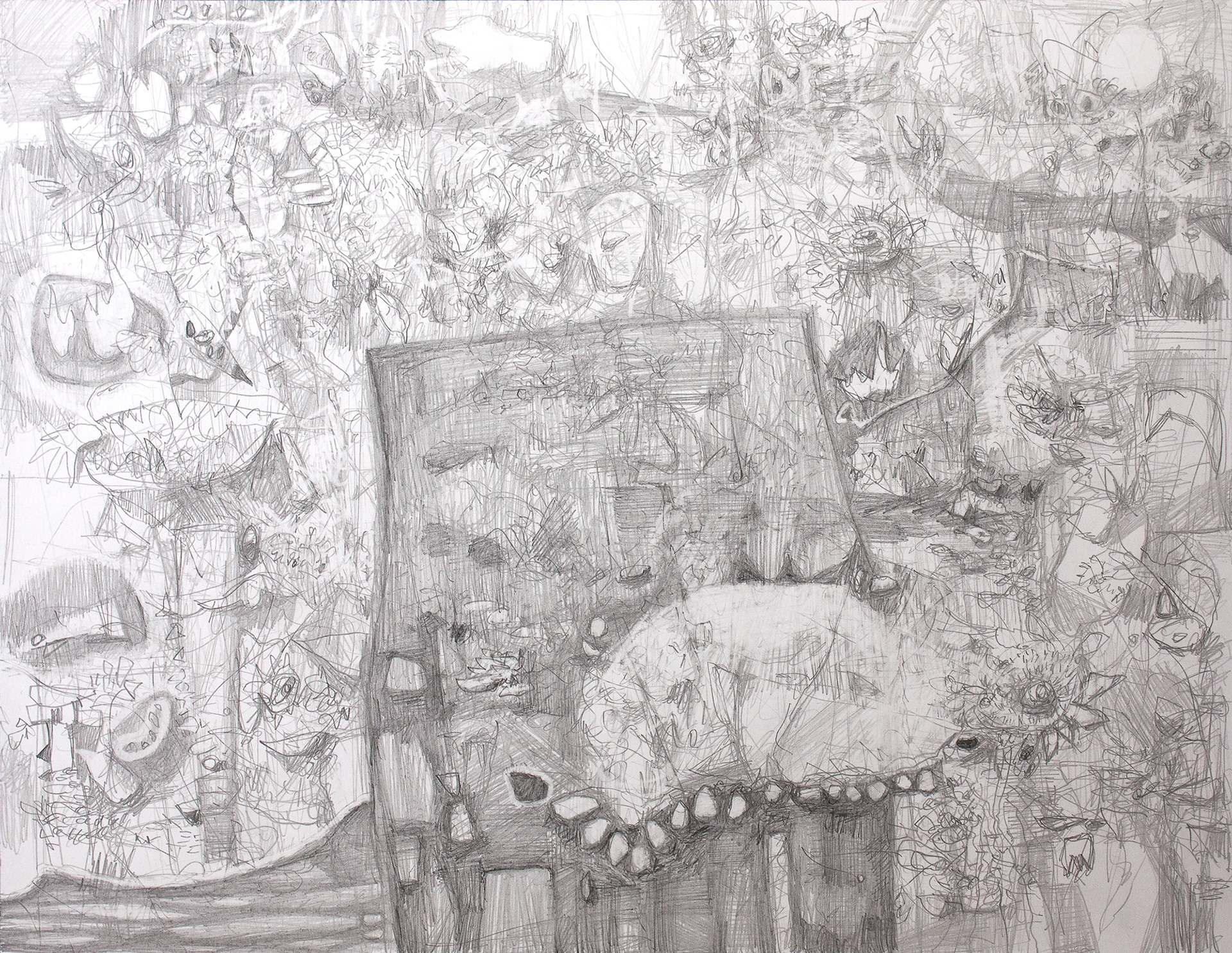Shed - graphite pencil on Bristol paper, 14 x 17 inches, 2026