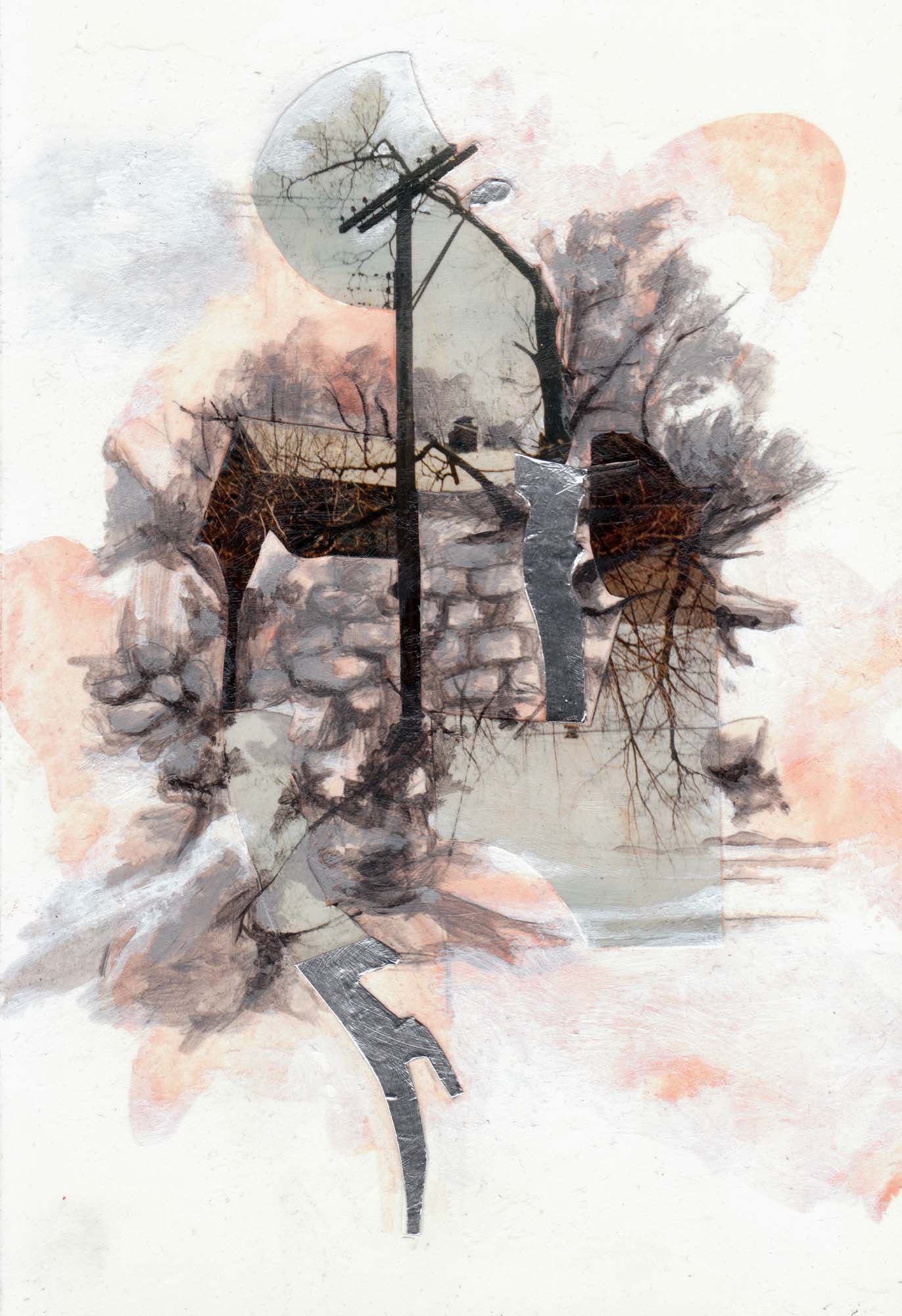 untitled collage and acrylic on paper 10 1/4 x 7 1/8 inches 2011