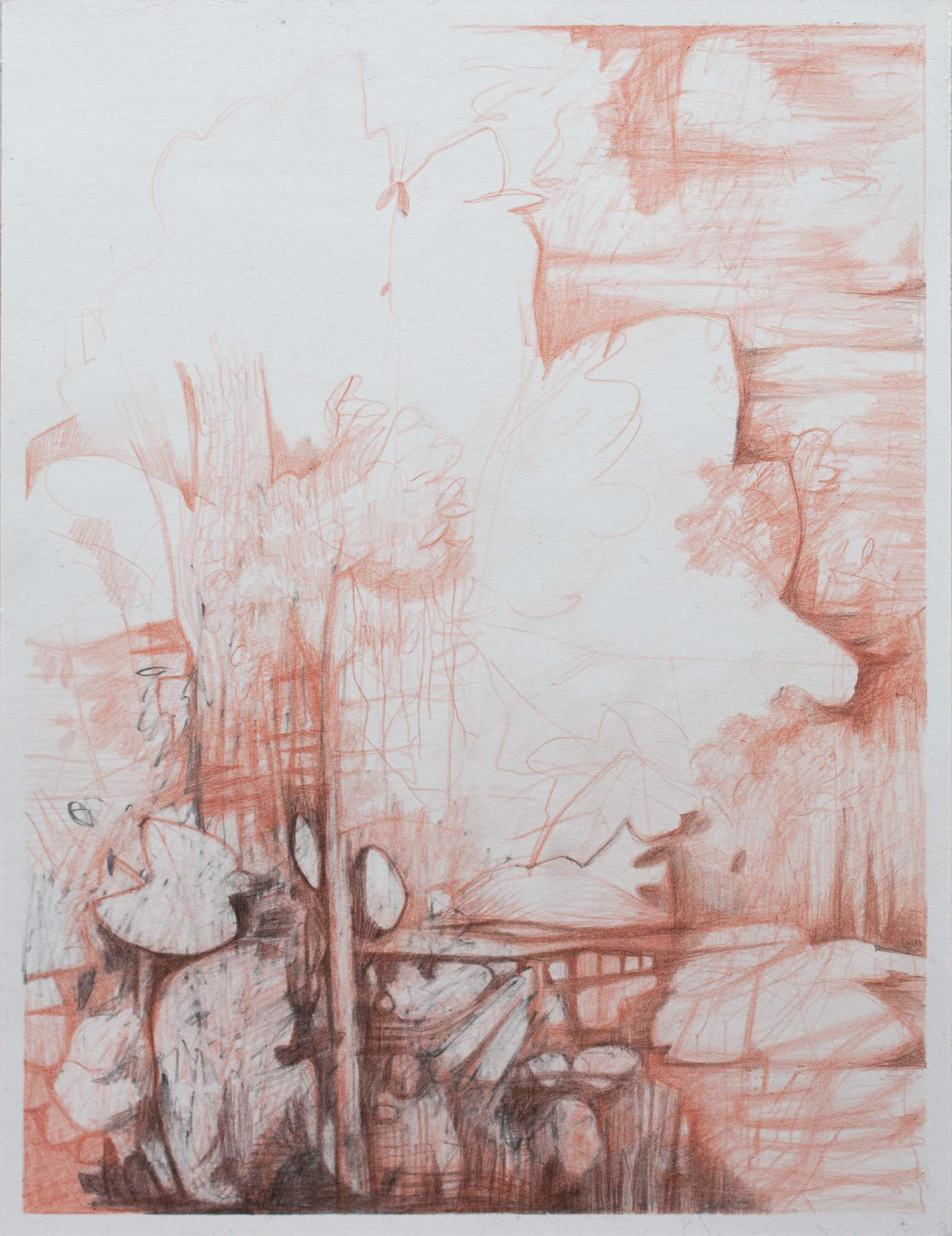 Windshield graphite and color pencil on Bristol paper 9 x 6 7/8 inches 2017