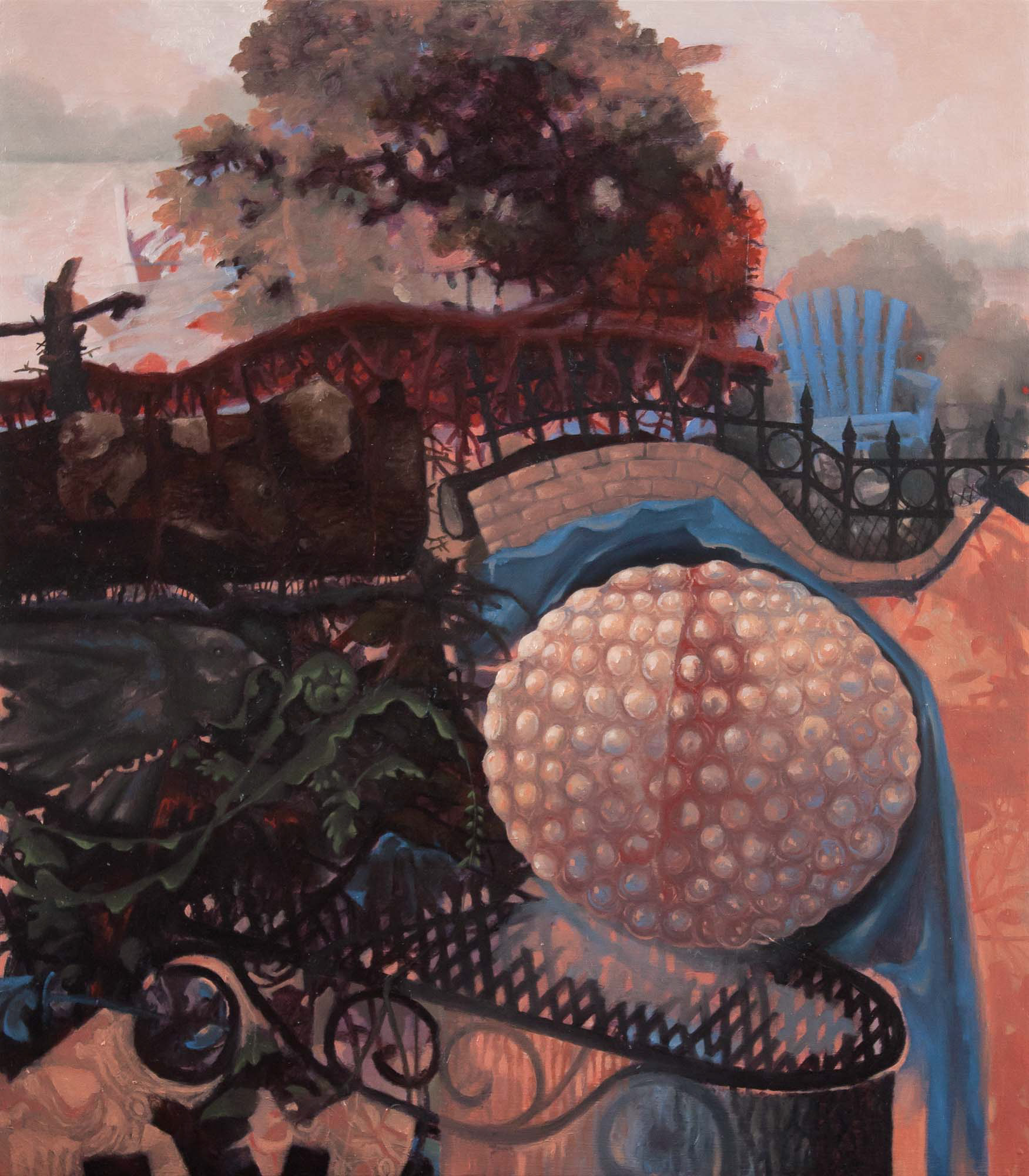 River Garden oil and acrylic on wood panel 16 x 14 1/16 inches 2016