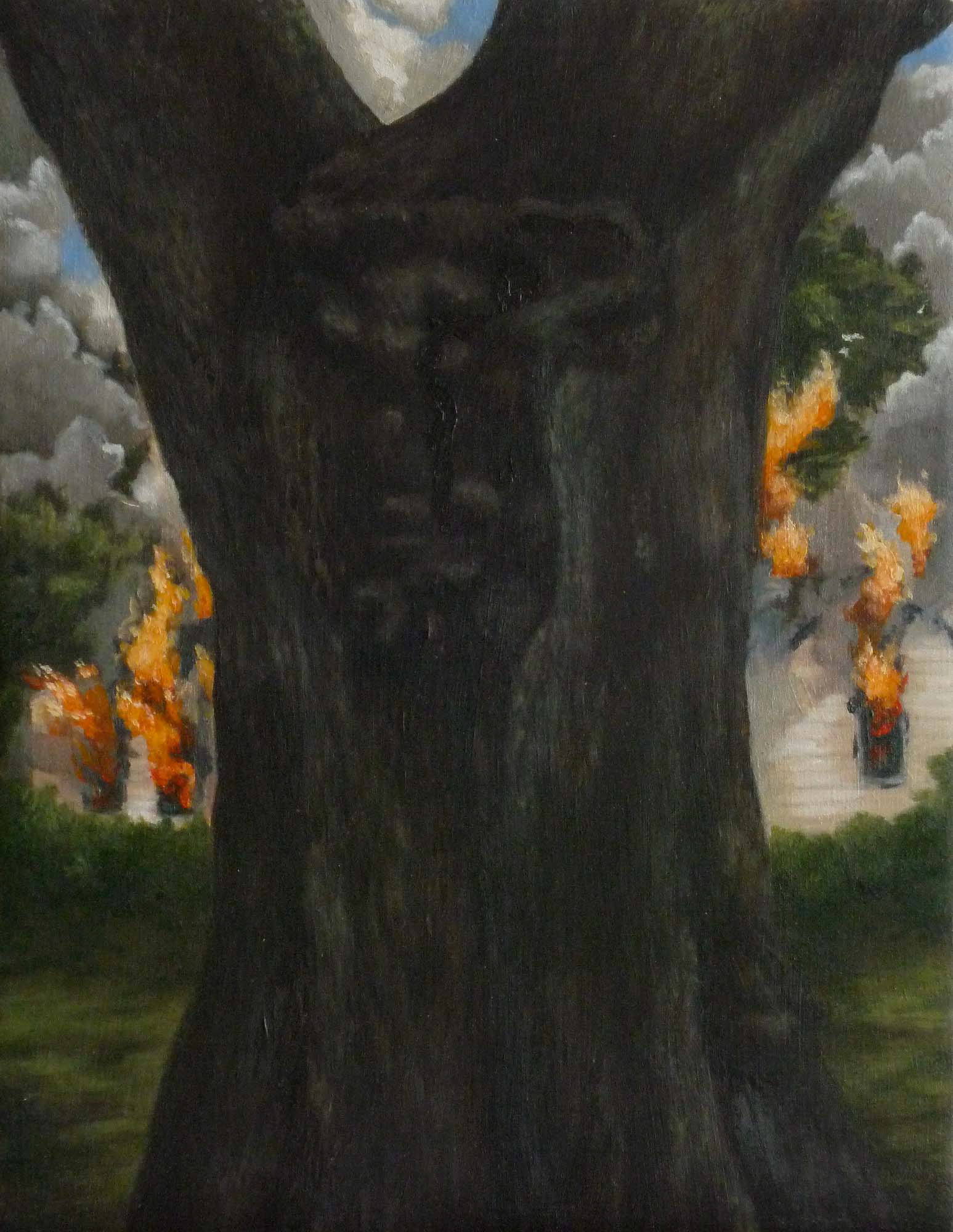 Exit oil and acrylic on panel 6 x 4 5/8 inches 2010