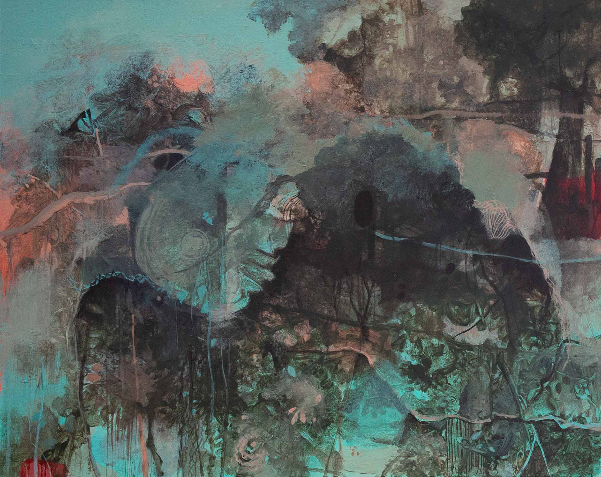 untitled-10102021 acrylic on paper 8 x 10 inches 2021