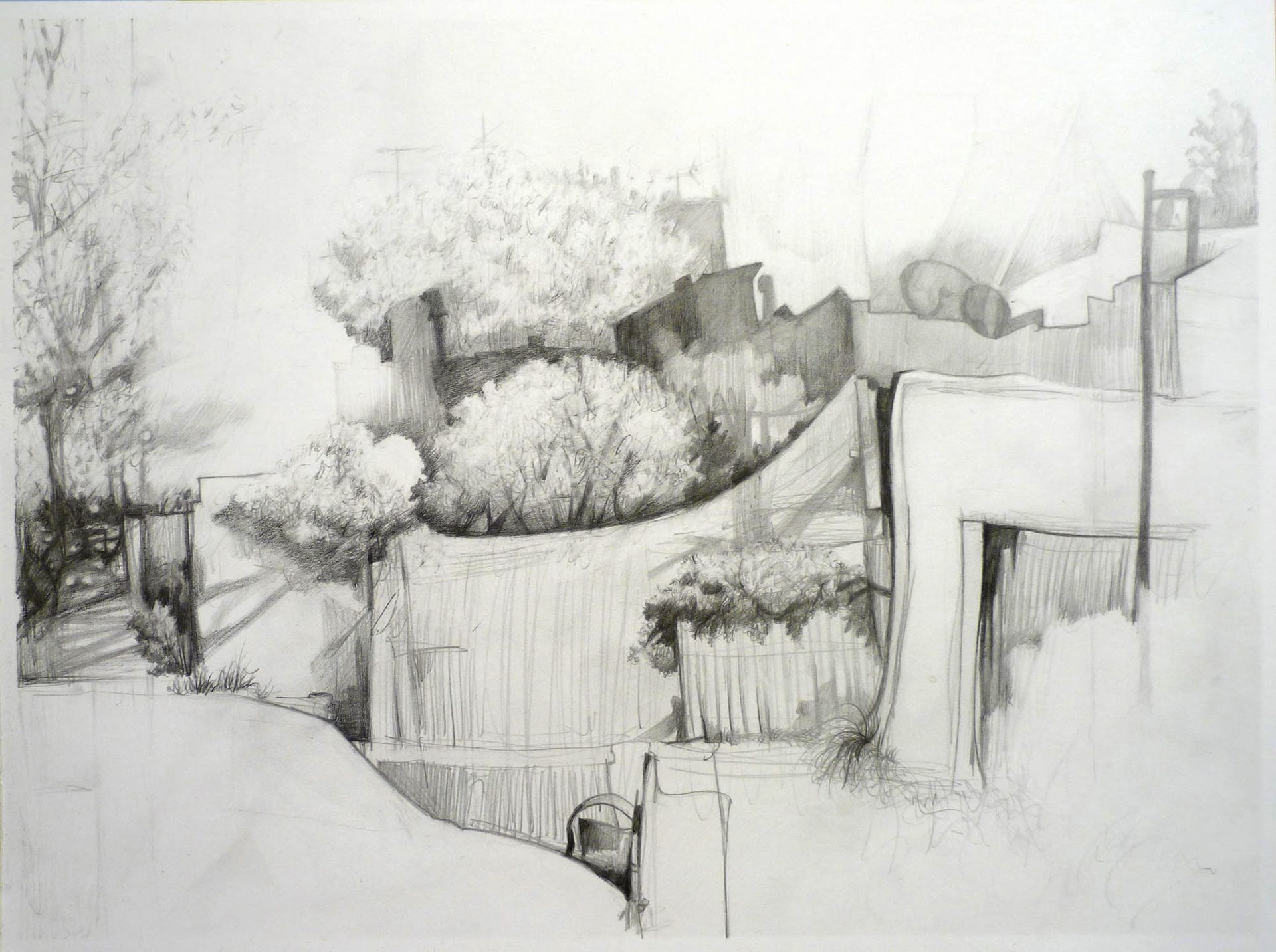 Backway graphite on paper 9 x 12 inches 2012