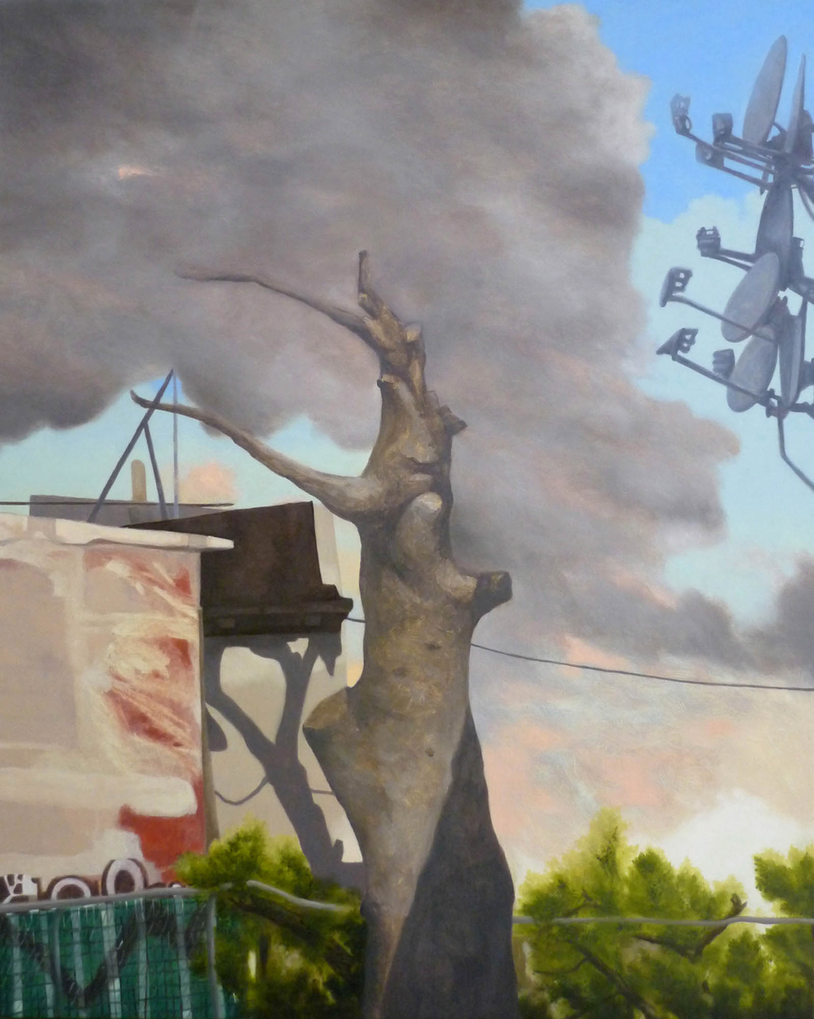 Reach oil and acrylic on canvas over panel 30 x 24 inches 2011