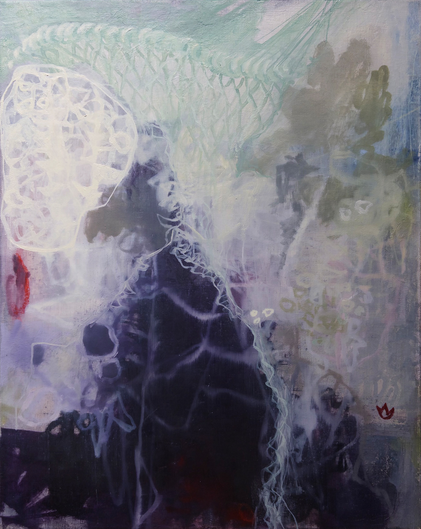 Untitled-08272026 - oil, acrylic, and wax pastel on canvas, 20 x 16 inches, 2026