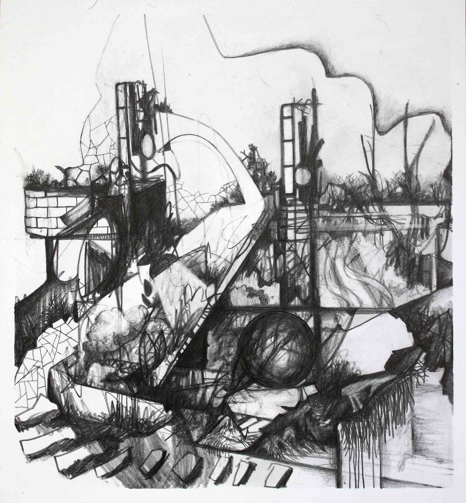 Platform graphite pencil on Bristol paper 6 5/16 x 5 3/4 inches 2014