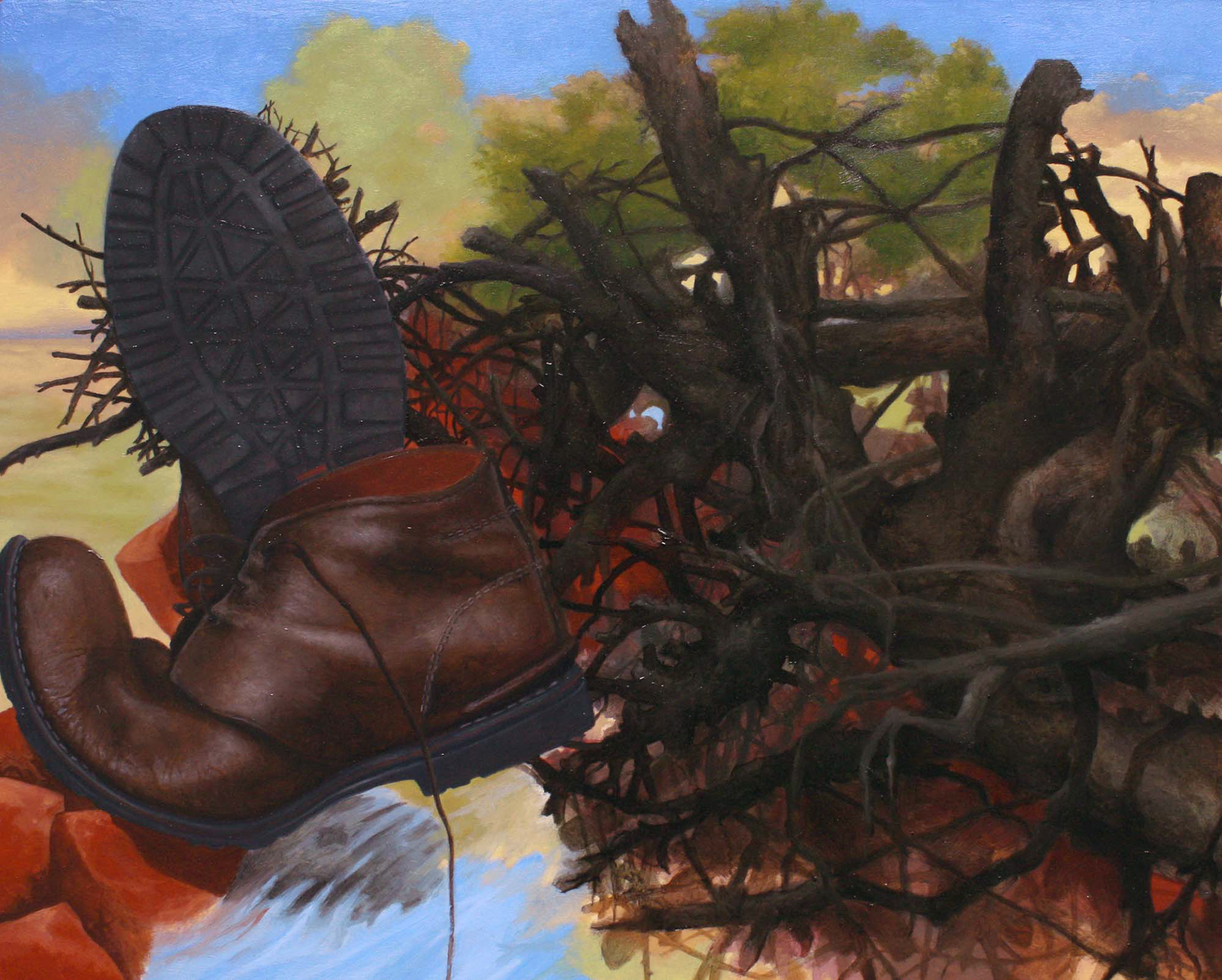 Impasse oil and acrylic on paper board over canvas 16 x 20 inches 2013