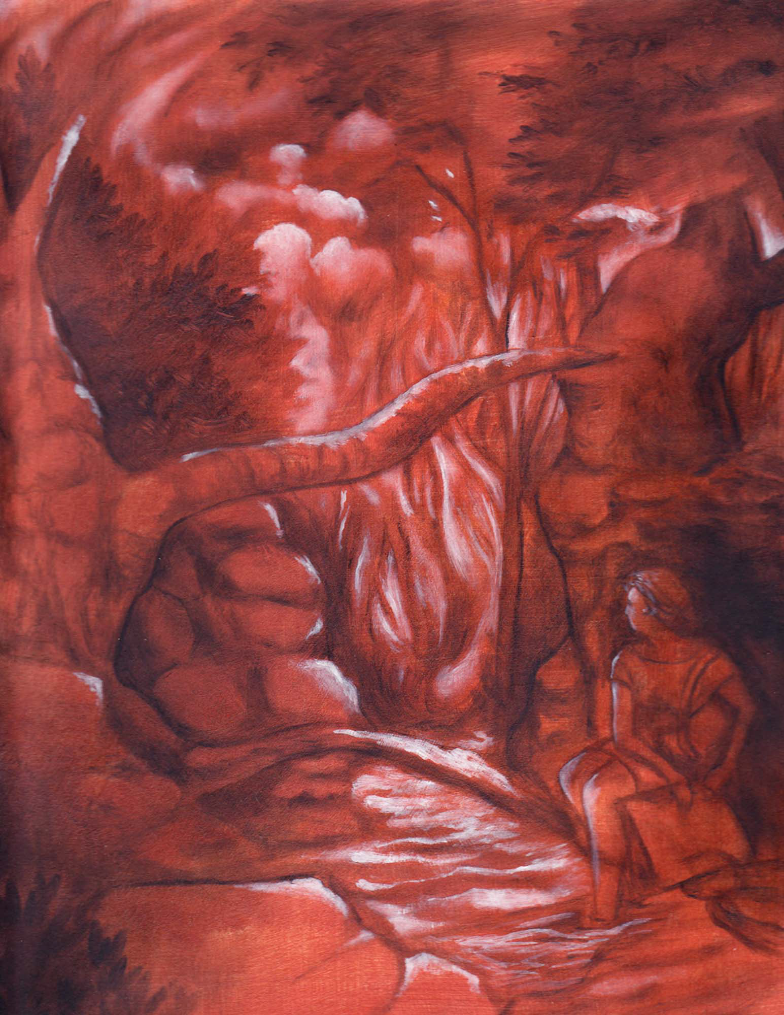 Fugitive oil and acrylic on paper 12 x 9 inches 2010