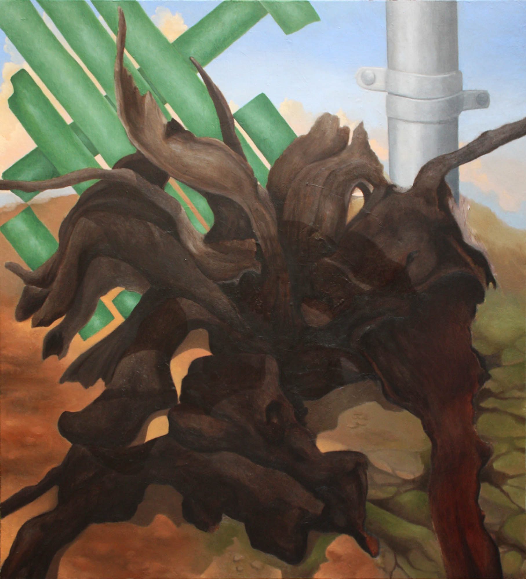 Border oil and acrylic on paper mounted on canvas 22 x 20 inches 2012