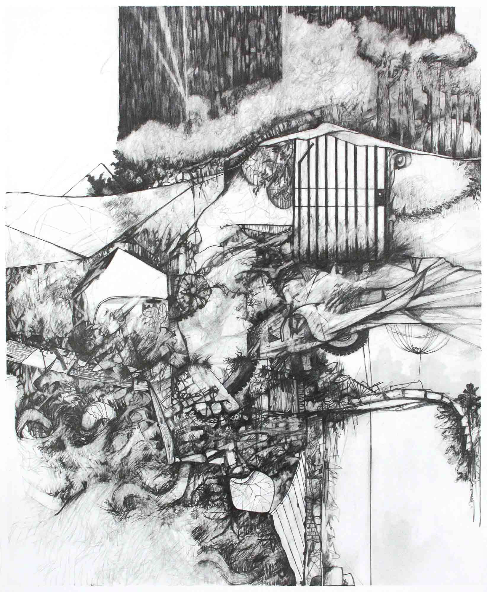 Fairground graphite pencil on Bristol paper 17 x 14 inches 2014