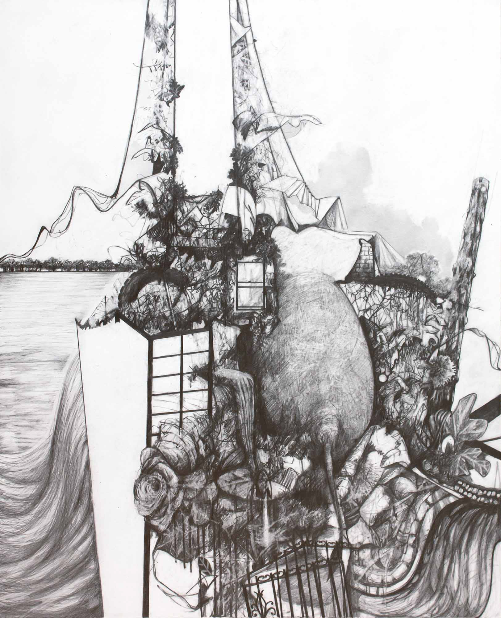 Pylon graphite pencil on Bristol paper 17 x 14 inches 2015