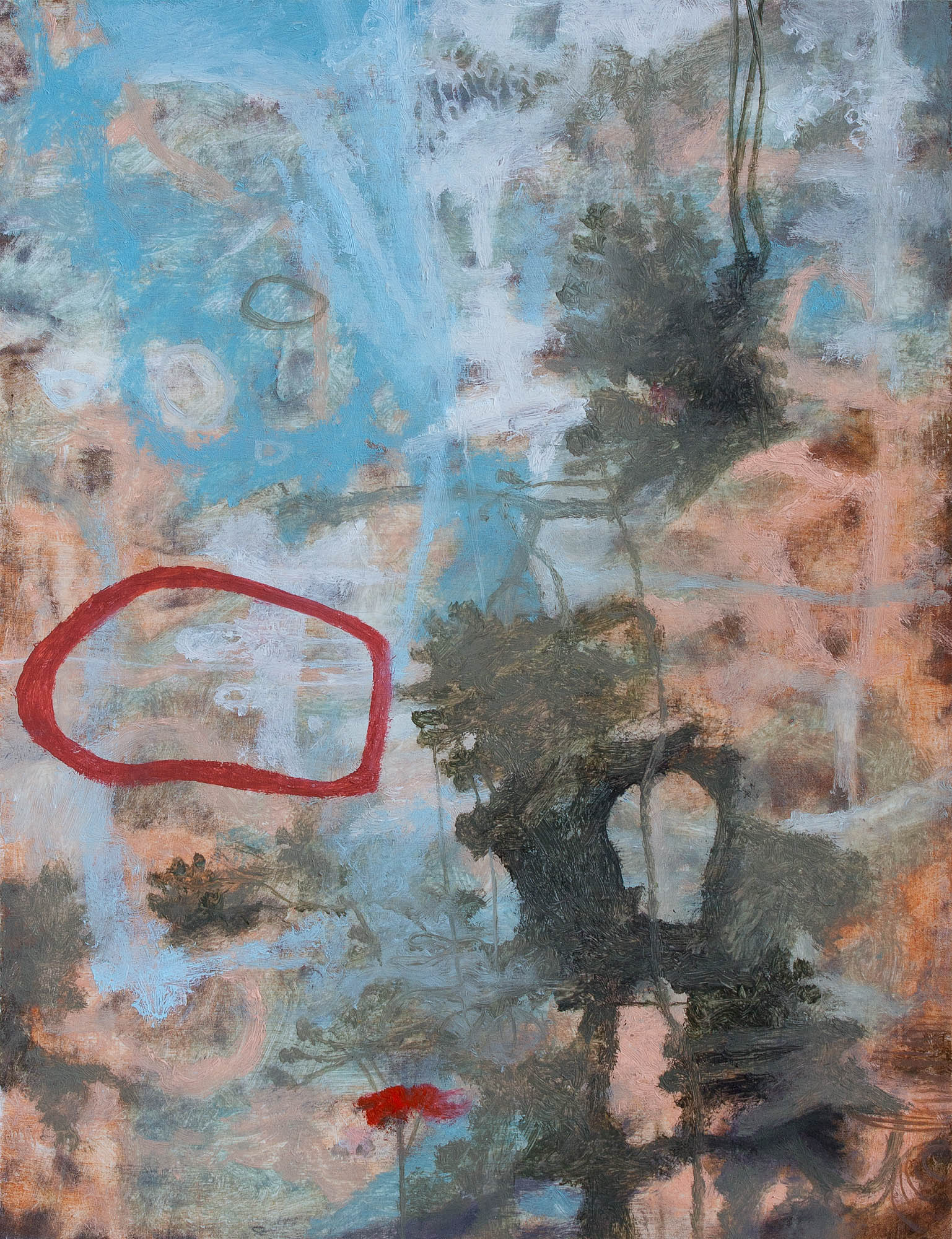 untitled-10252023 oil and acrylic on paper 7 1/4 x 5 1/4 inches 2023