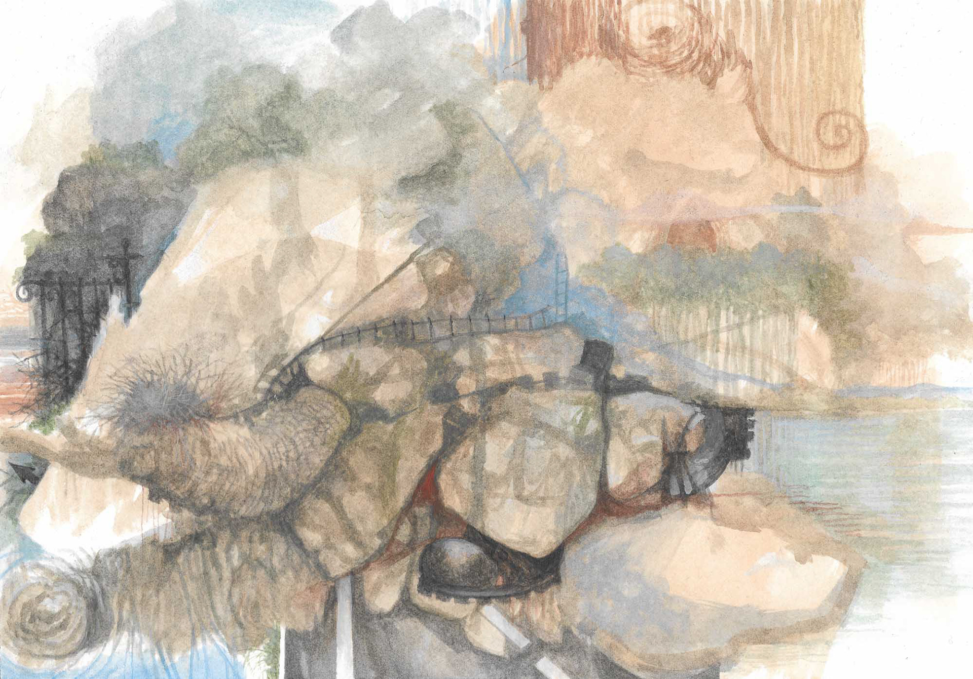 California watercolor and gouache on paper 7 x 10 1/4 inches 2016