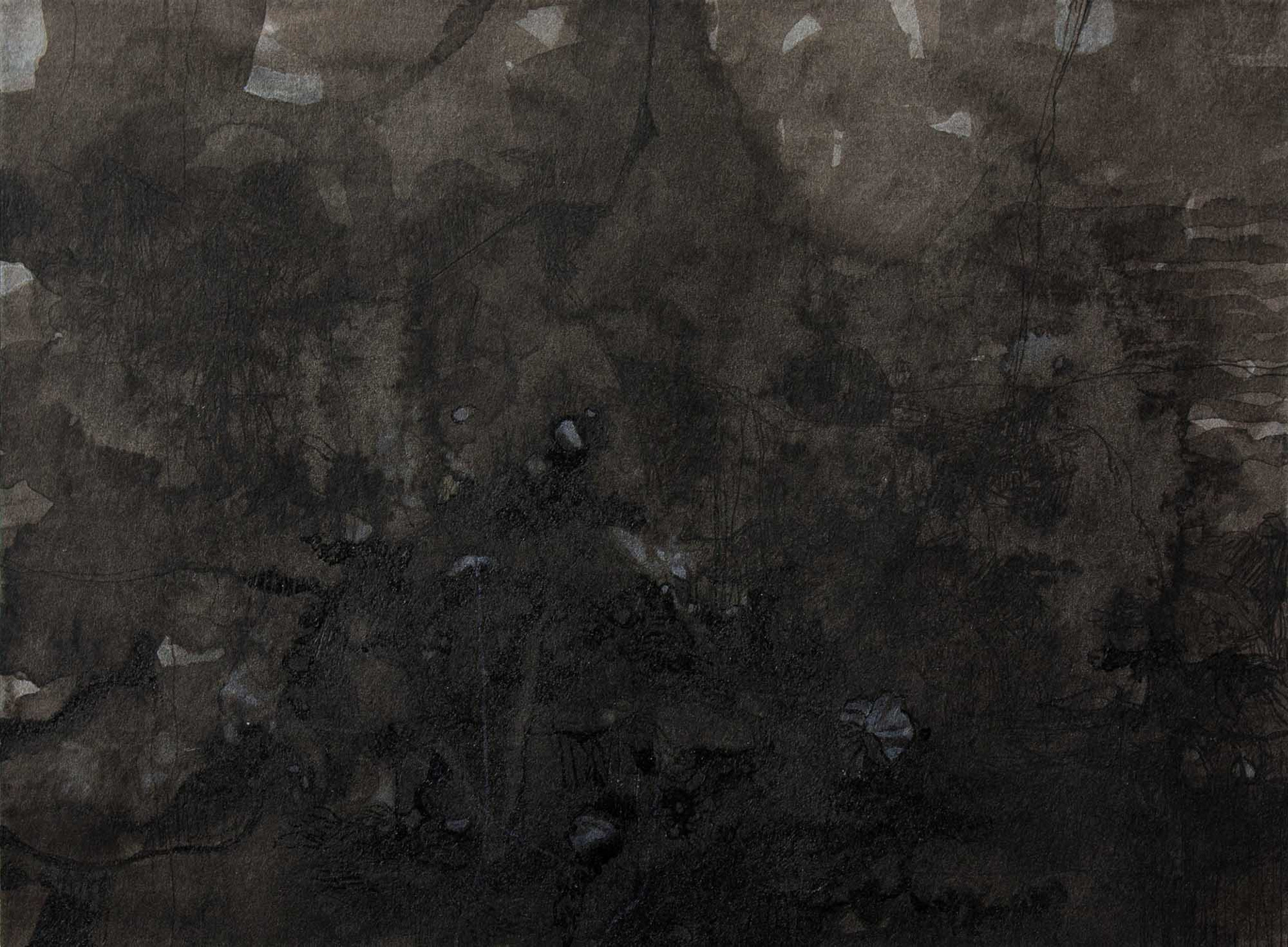 untitled-05162022 India and acrylic ink, gel pen on watercolor paper 6 x 8 inches 2022