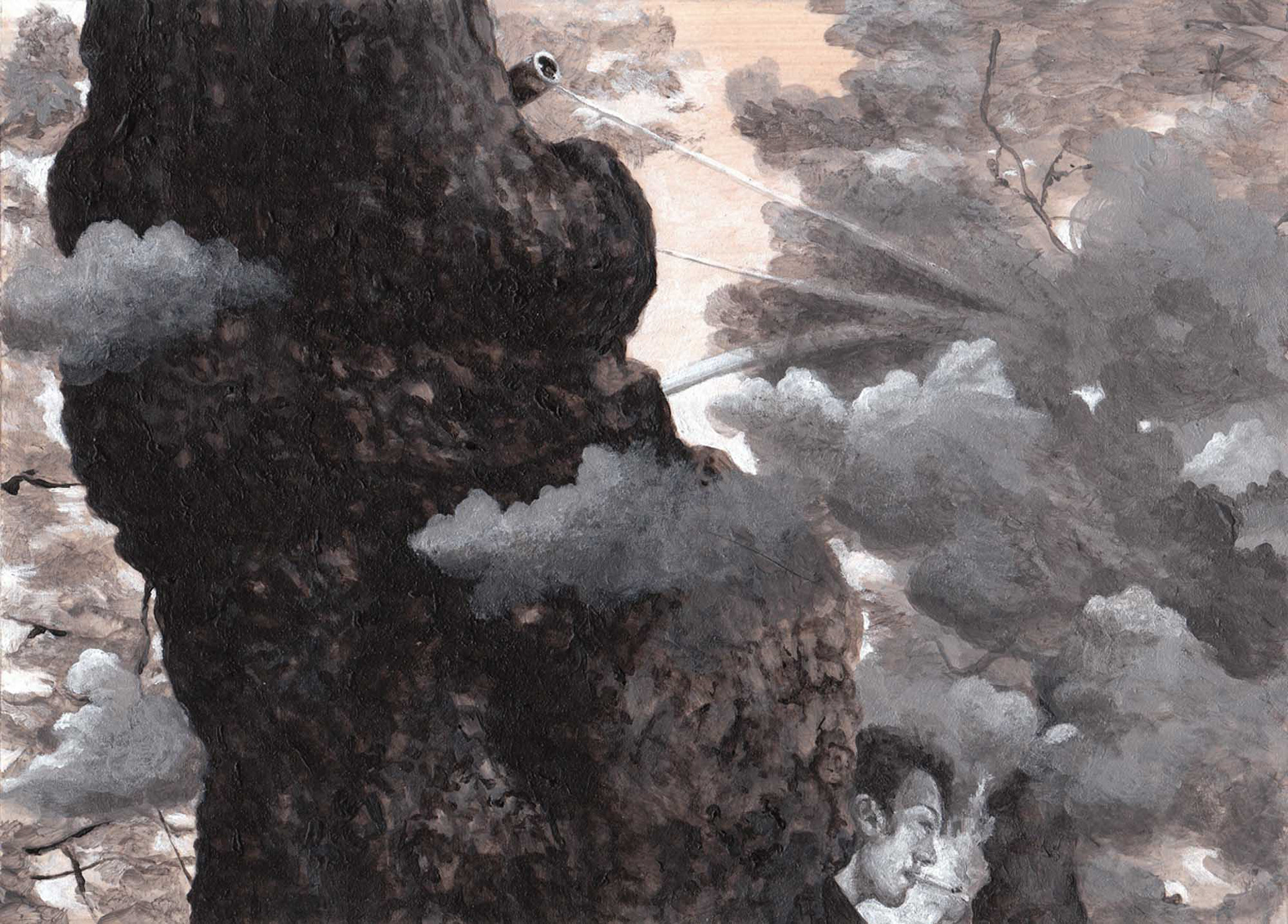 Smoker acrylic on paper 7 x 10 inches 2010