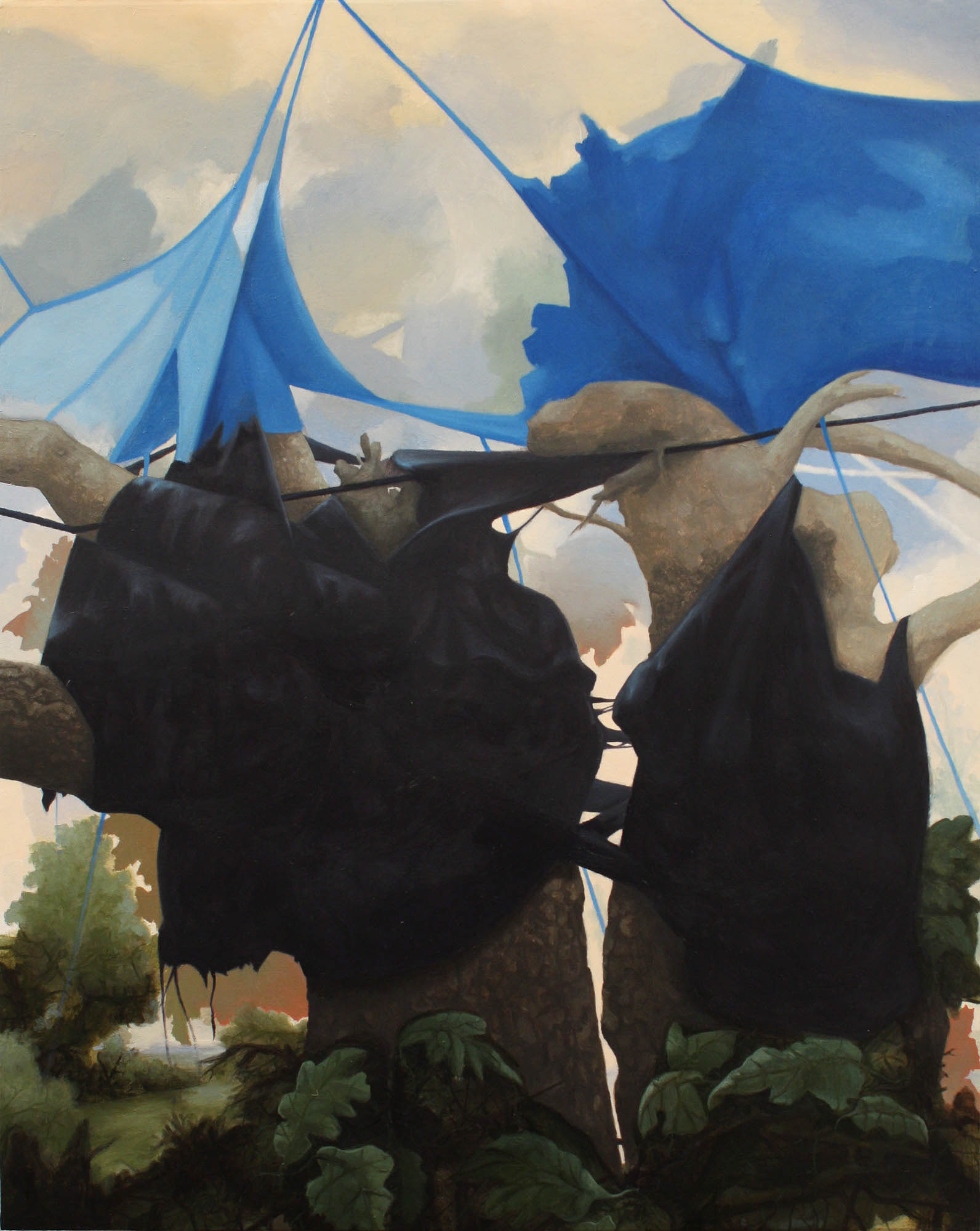 Canopy oil and acrylic on paper board over canvas 30 x 24 inches 2014
