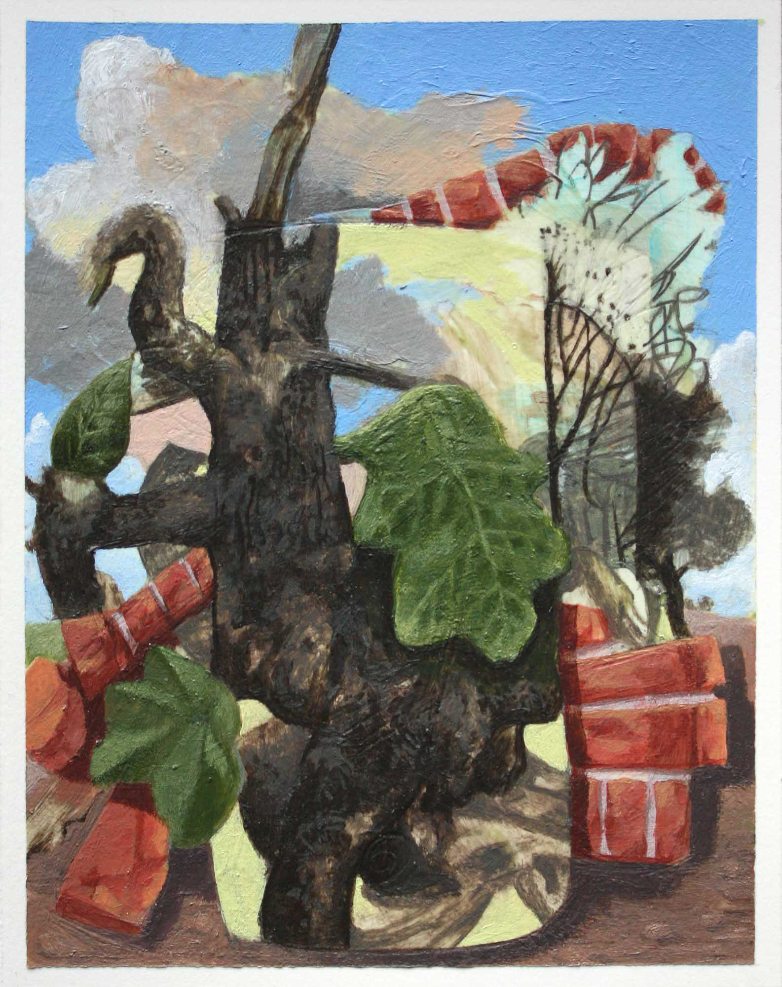 Queens Mirror 1 acrylic and pencil on paper 5 1/8 x 4 inches 2013