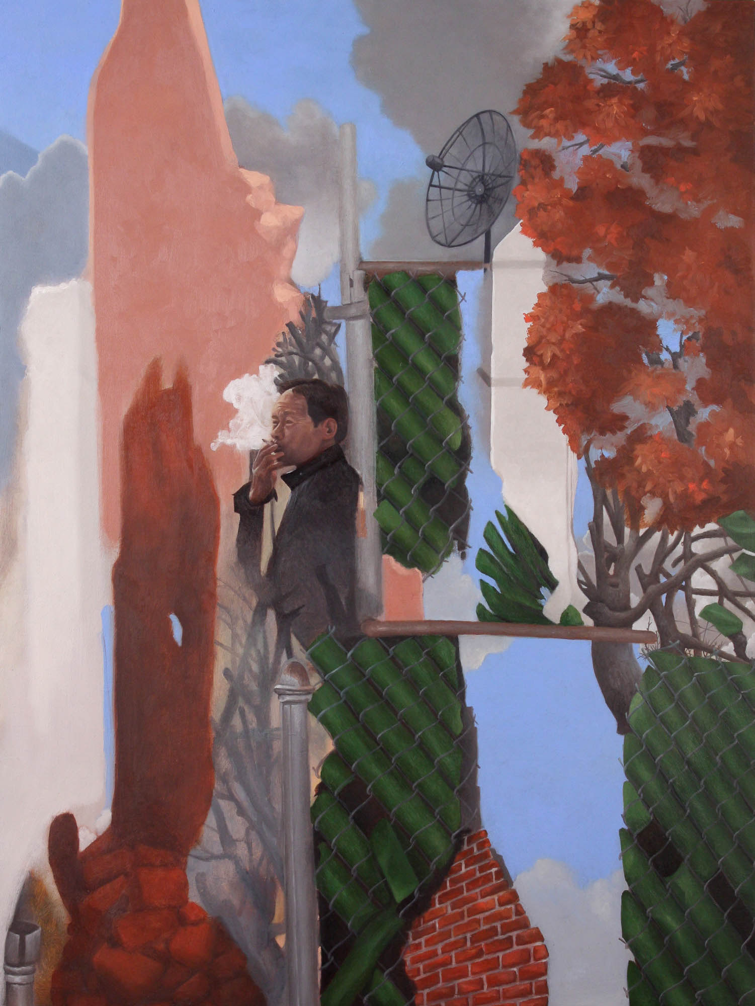 Hanging Garden oil and acrylic on fabric over panel 24 x 18 inches 2012