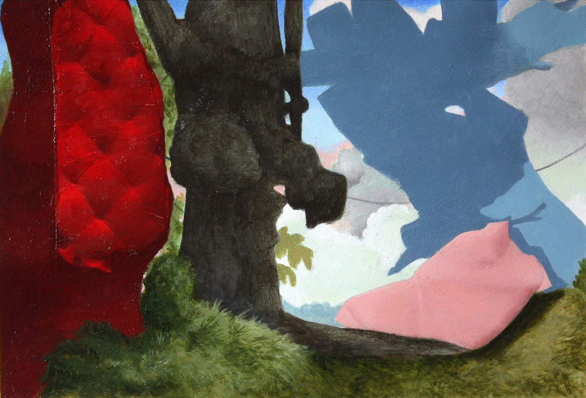 Troubled Sleep Study acrylic and collage on paper 7 x 10 1/4 inches 2012