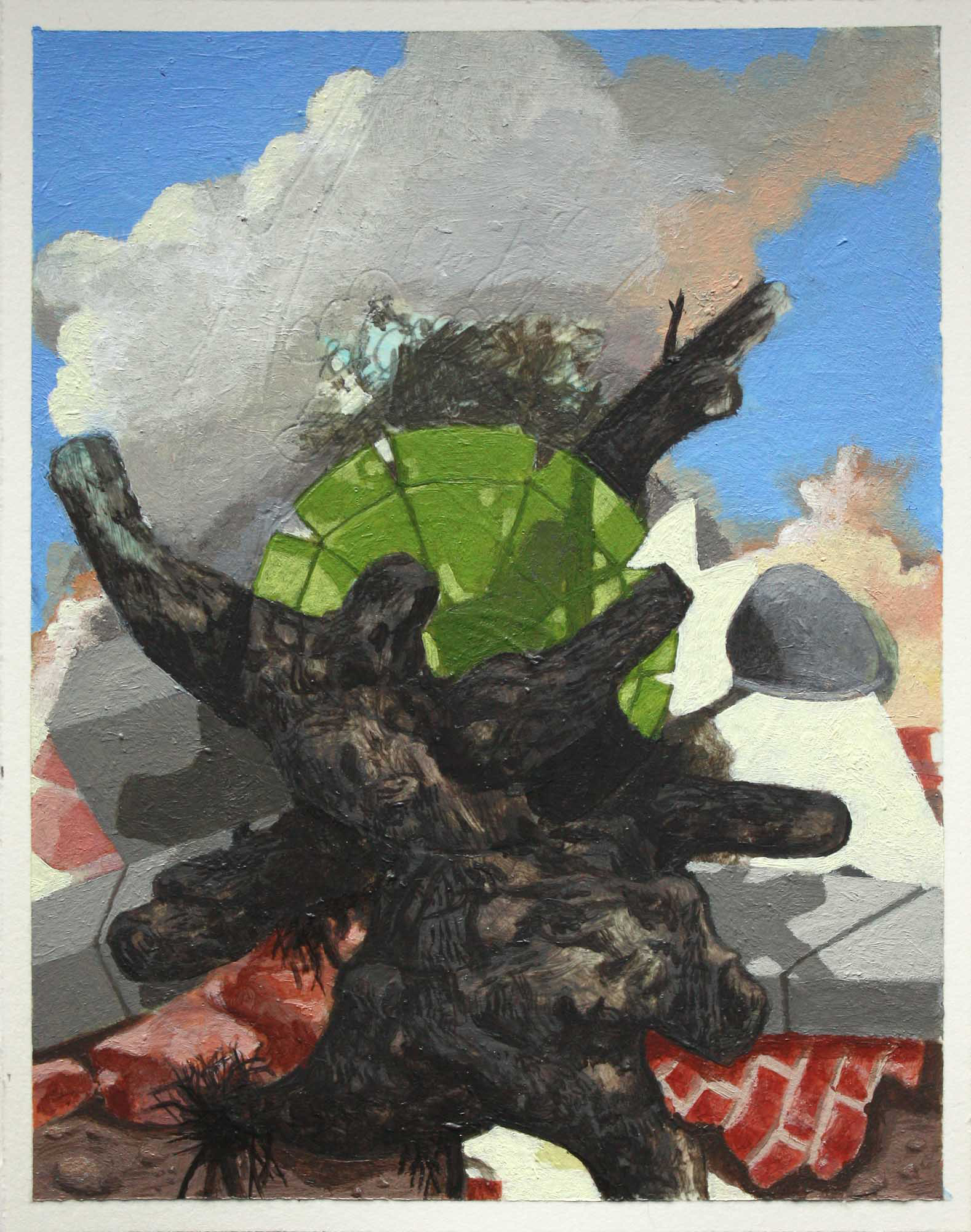 Queens Mirror 2 acrylic and pencil on paper 5 1/8 x 4 inches 2013