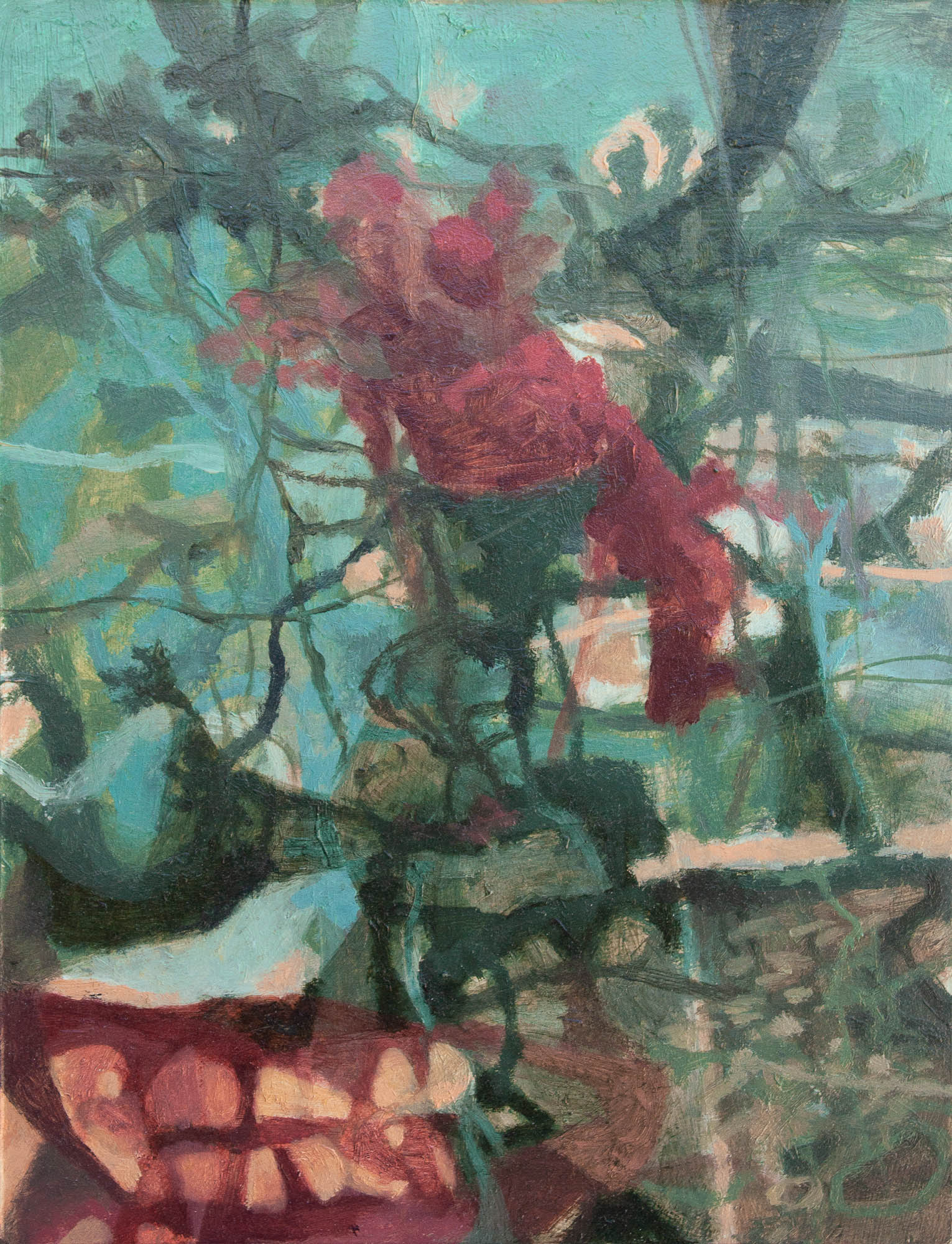 Hothouse oil and acrylic on hardboard 7 3/4 x 6 inches 2023