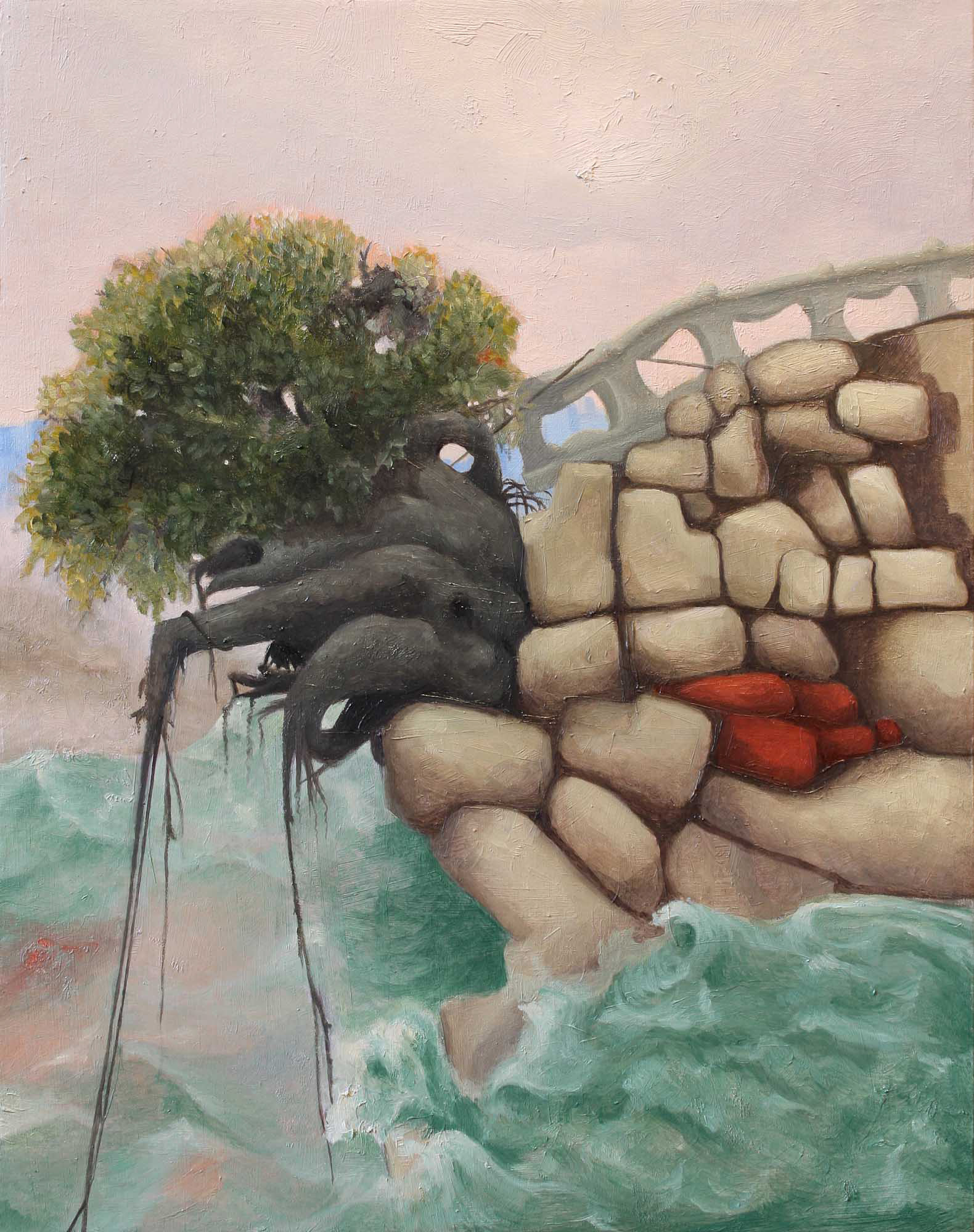 Parapet oil and acrylic on paper mounted on canvas 14 x 11 inches 2013