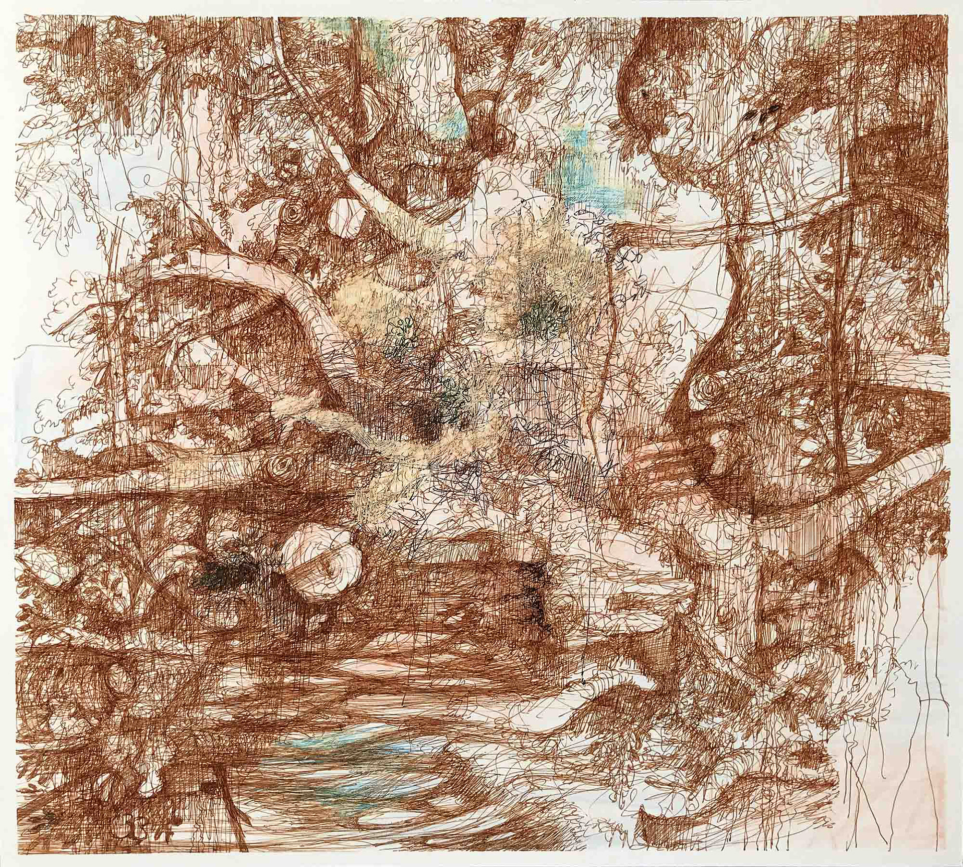 untitled gel pen and color pencil on Bristol paper 9 x 9 7/8 inches 2020