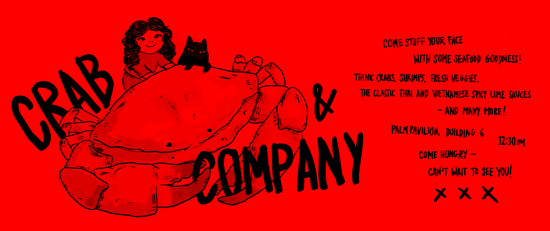 Crab lunch party invitation