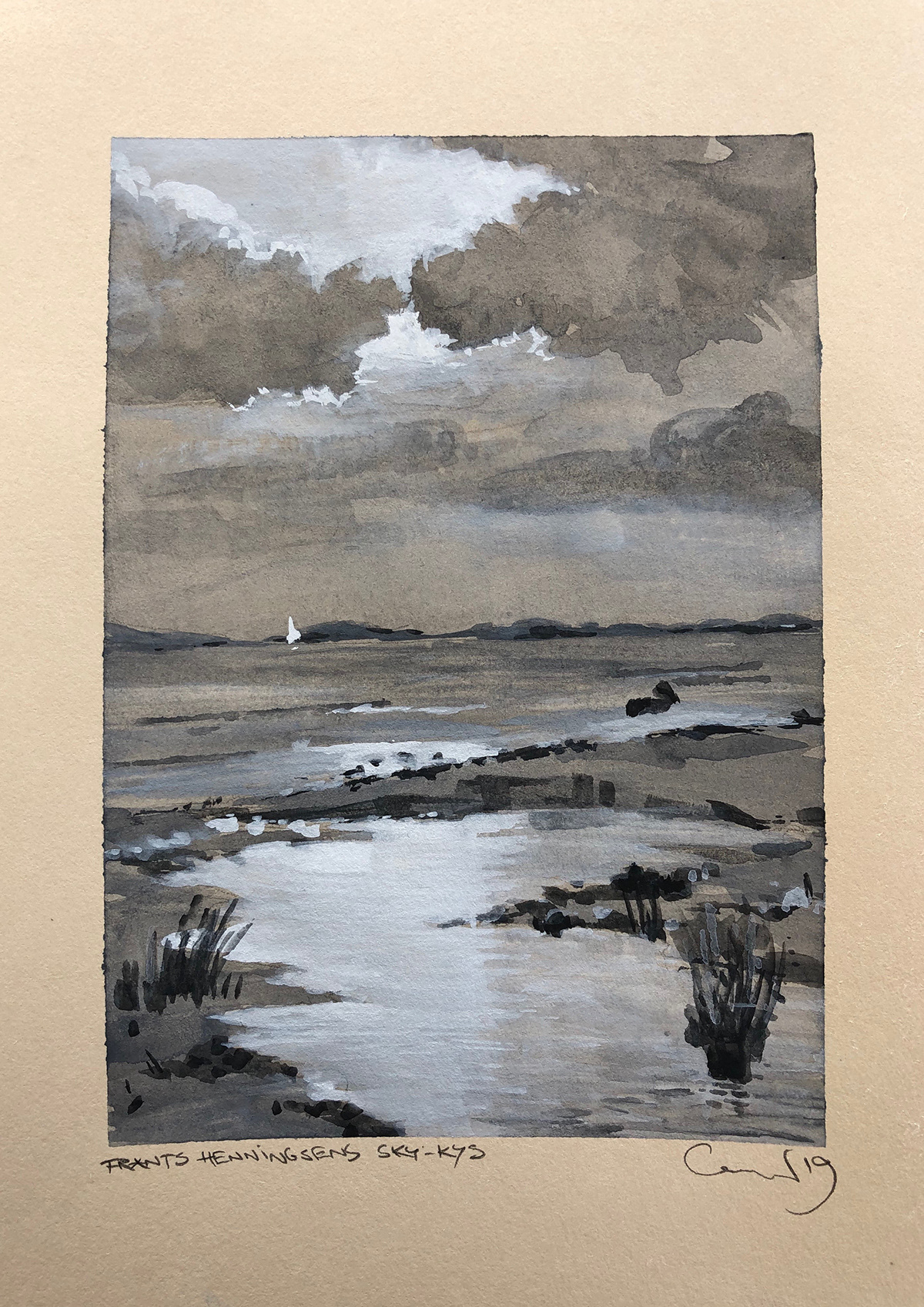 Study: Frants Henningsens Cloud-kiss, A5