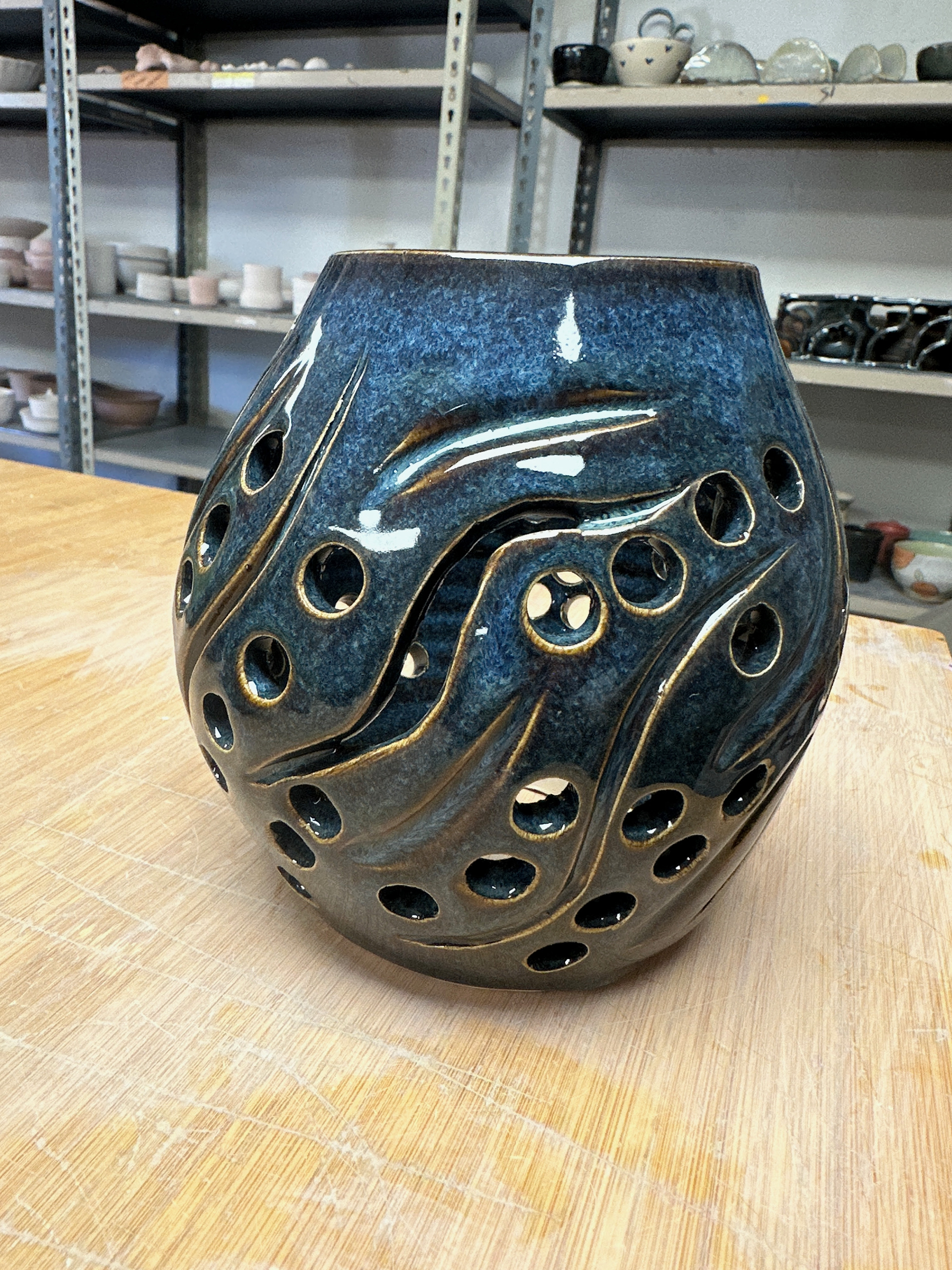 carved votive holder projection lamp