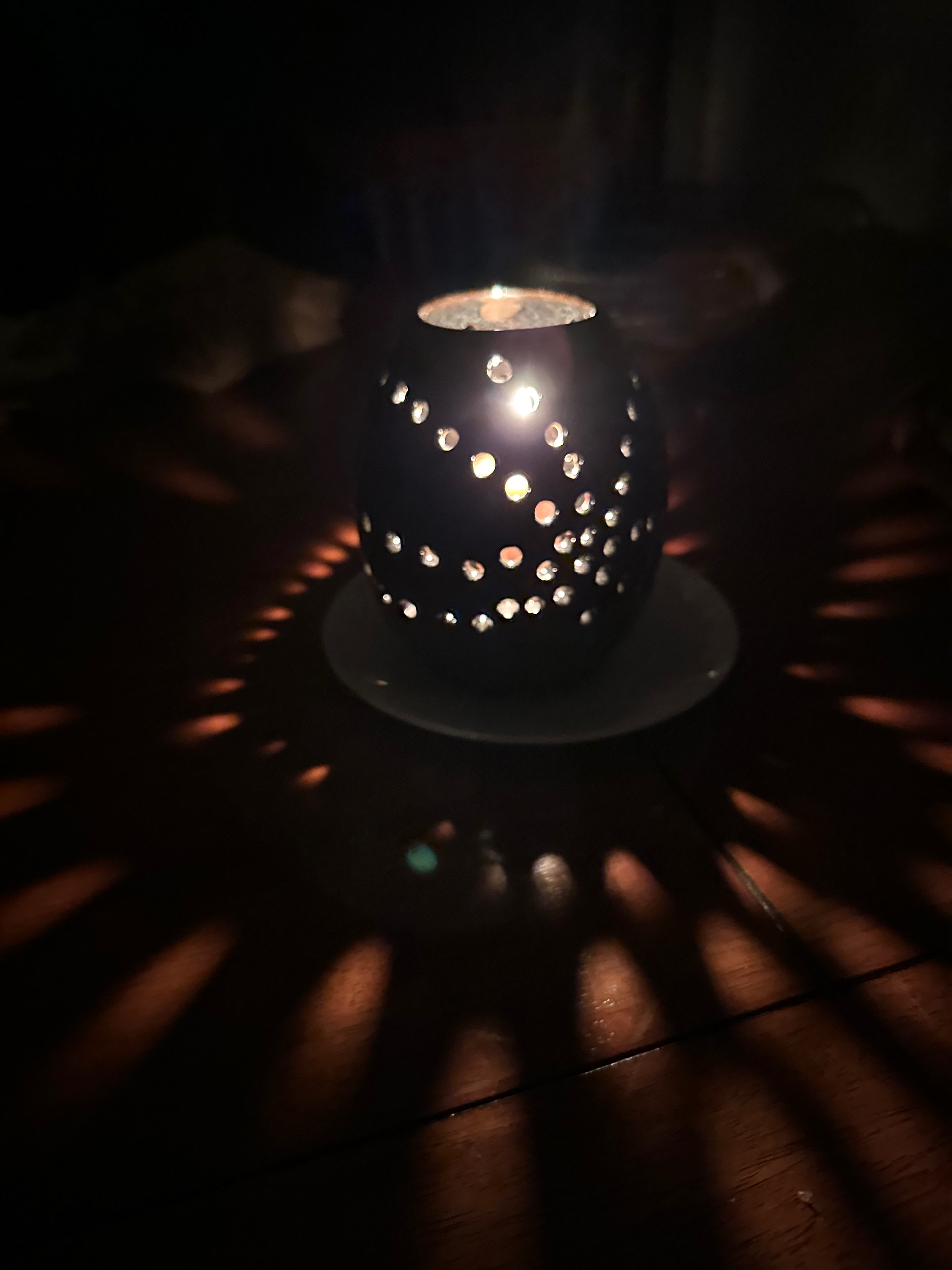 metallic votive holder