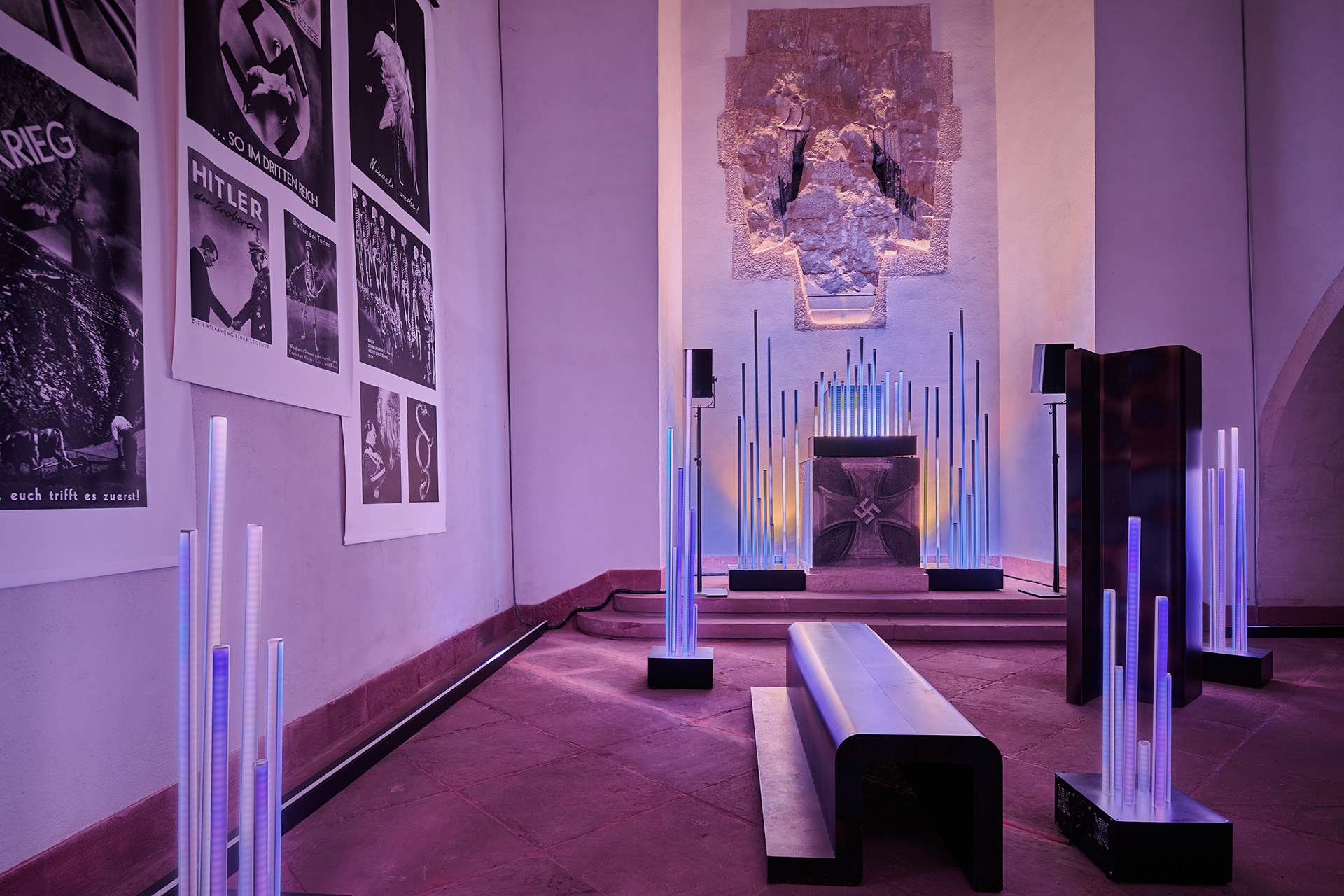 Kaple křížů / Chapel of the Crosses, Exhibition design, Špilberk Castle, Brno (Photo: Petr Odehnal / Muzeum města Brna)