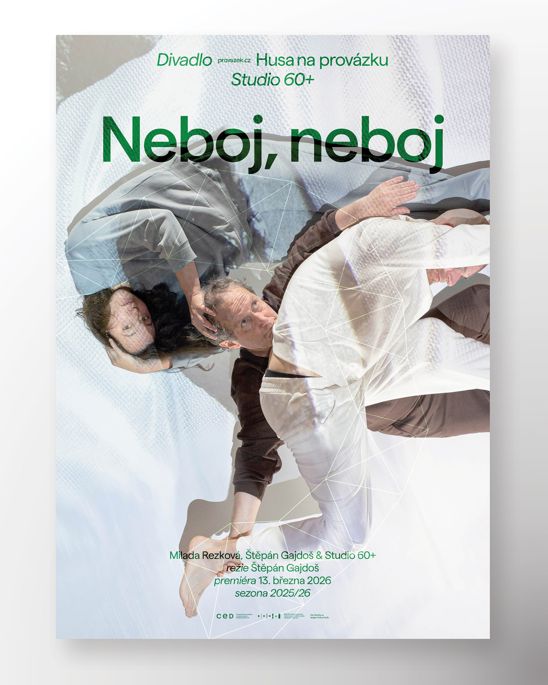 Husa na provázku, Theatre season 2025/26, Season visuals and campaign, Brno 2025 (Photo: Shotby.us)