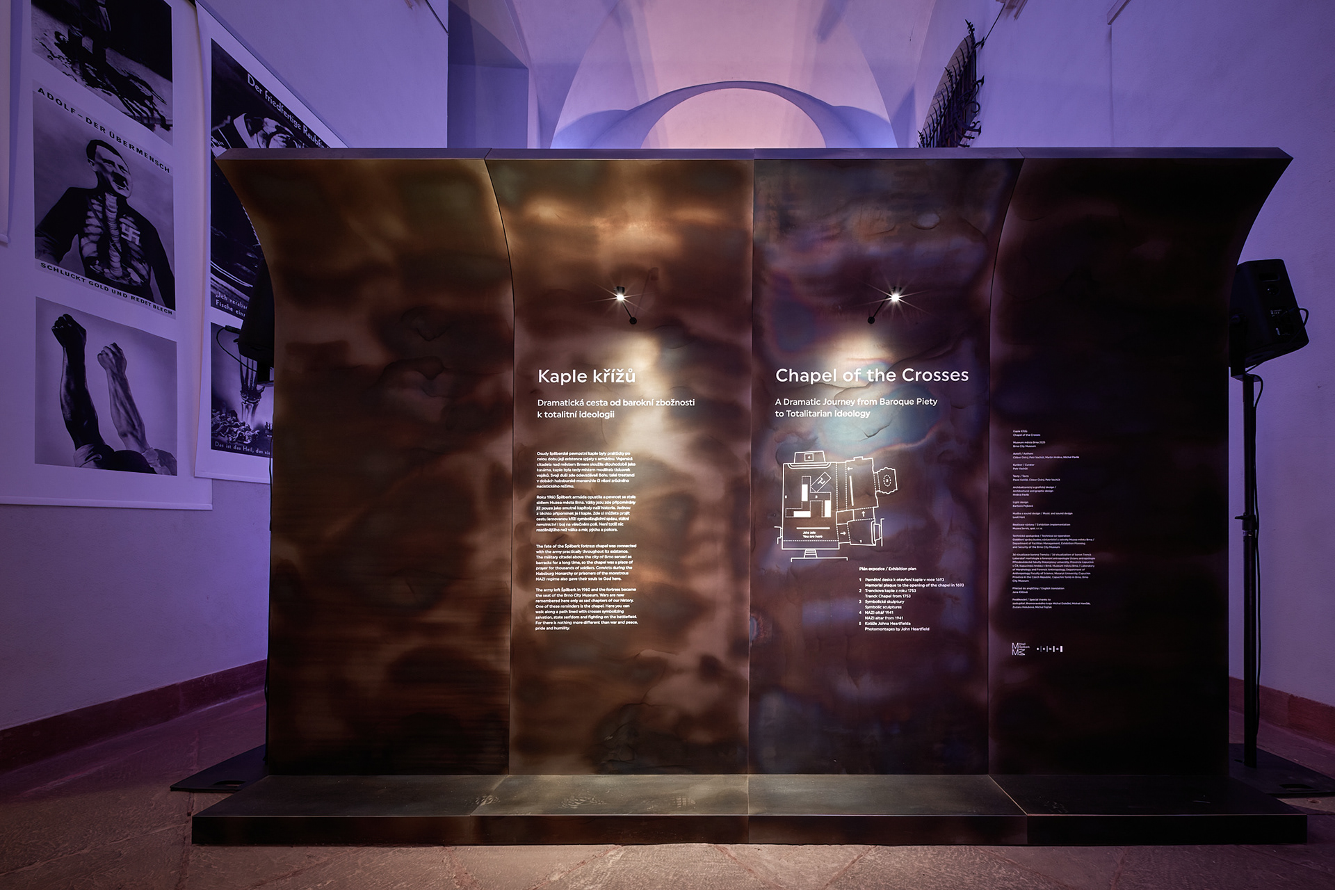 Kaple křížů / Chapel of the Crosses, Exhibition design, Špilberk Castle, Brno (Photo: Petr Odehnal / Muzeum města Brna)