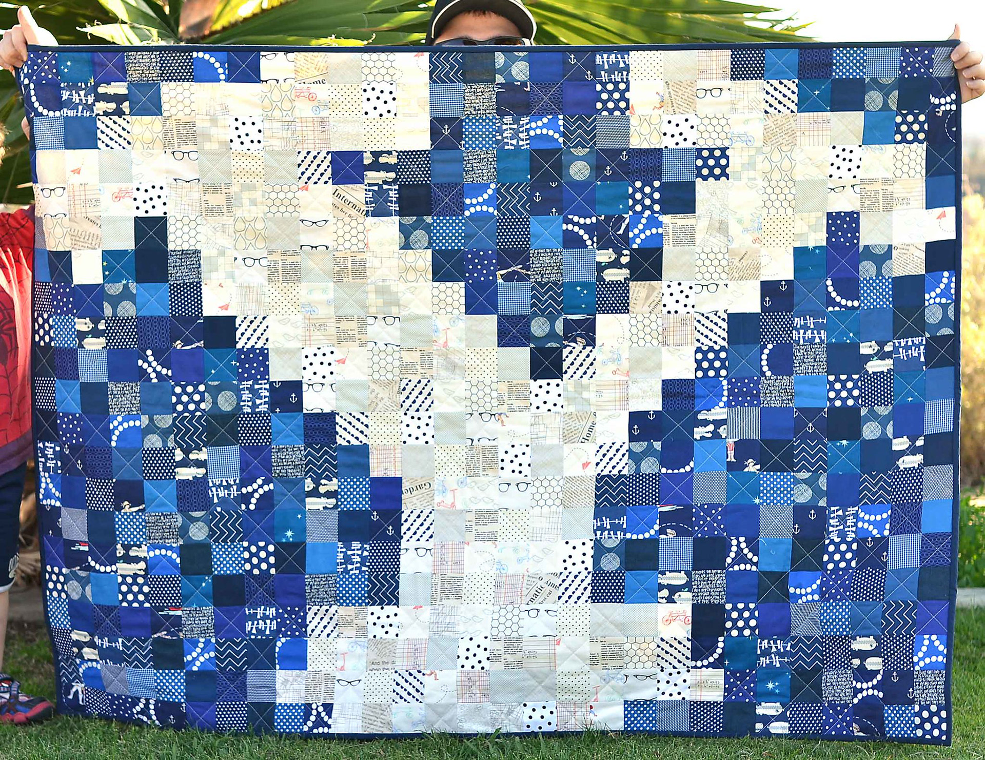 Go Cougars! BYU Pixel Quilt with Tutorial - Kitchen Table Quilting