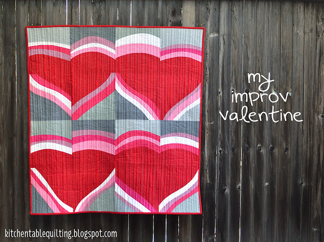 My Improv Valentine Quilt - Kitchen Table Quilting