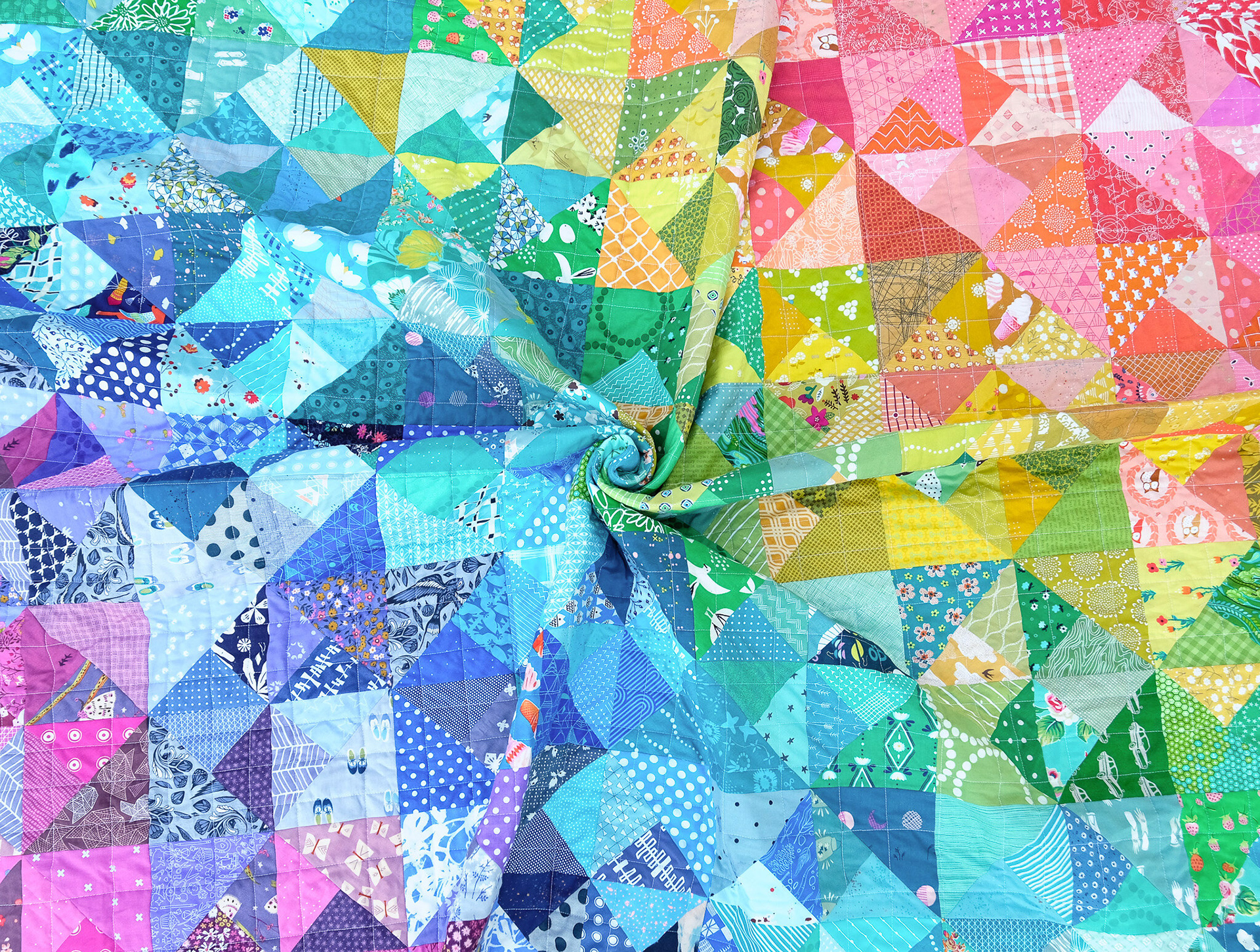 A Prints Rainbow Cleo Quilt - Kitchen Table Quilting